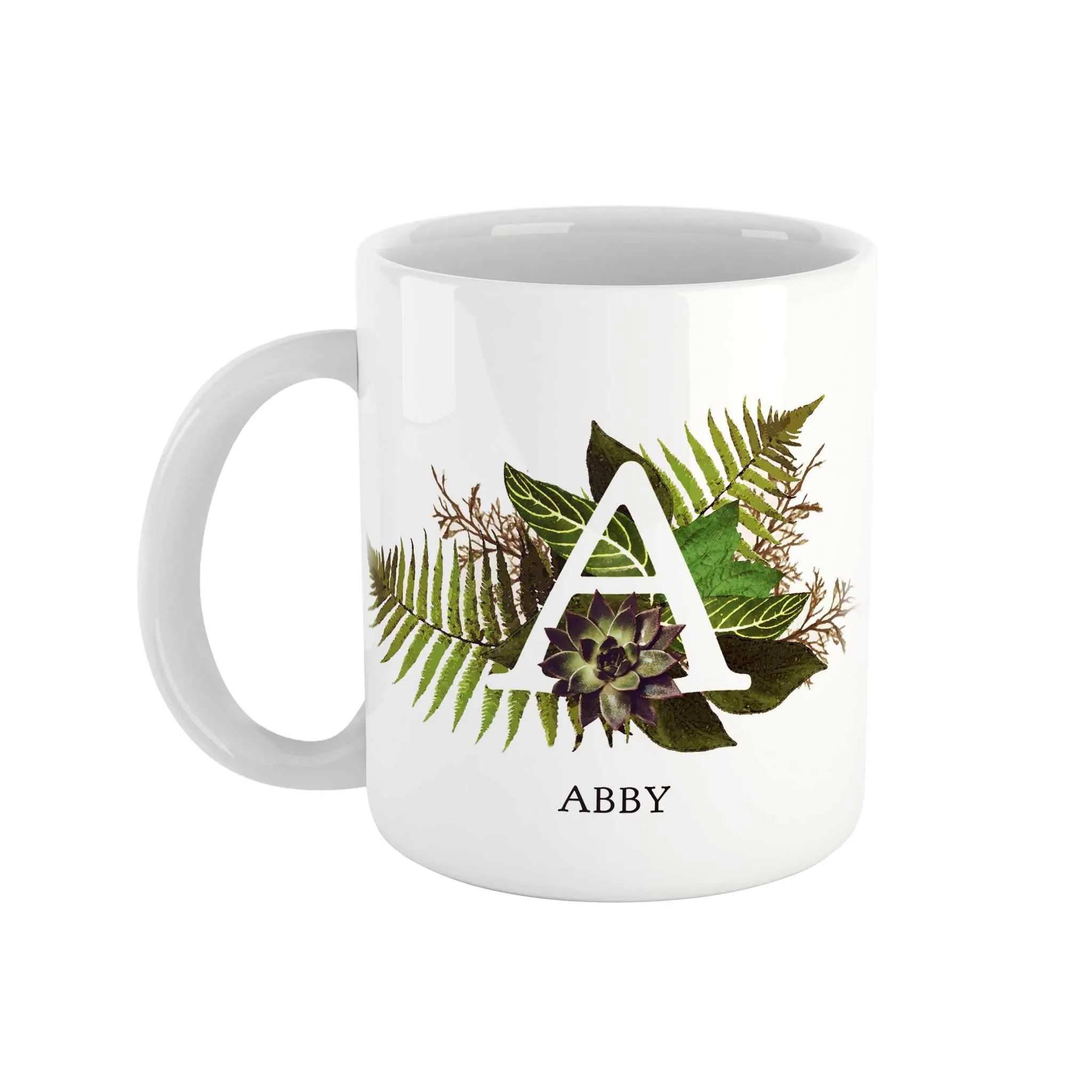 Botanical Monogram Ceramic Mug