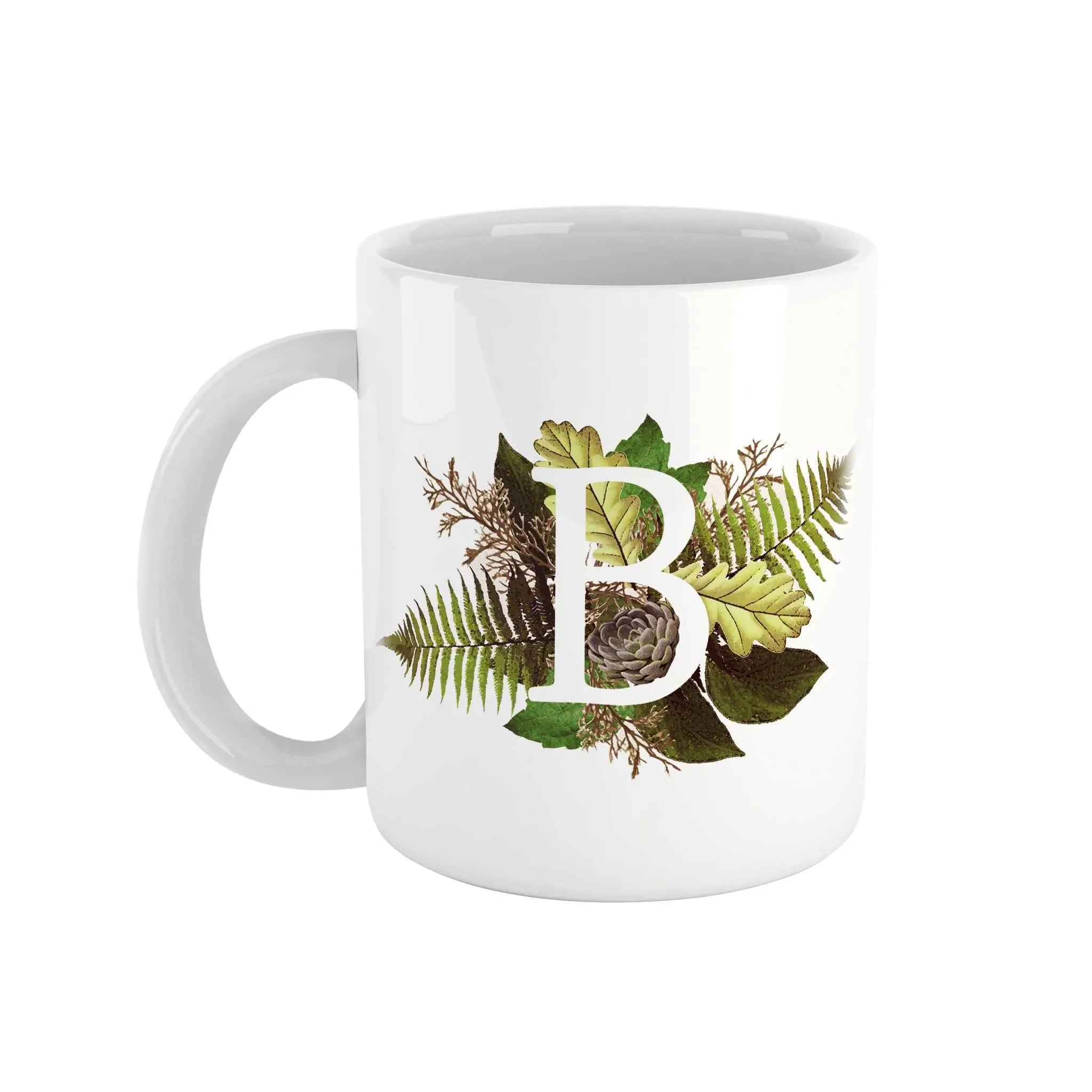 Botanical Monogram Ceramic Mug