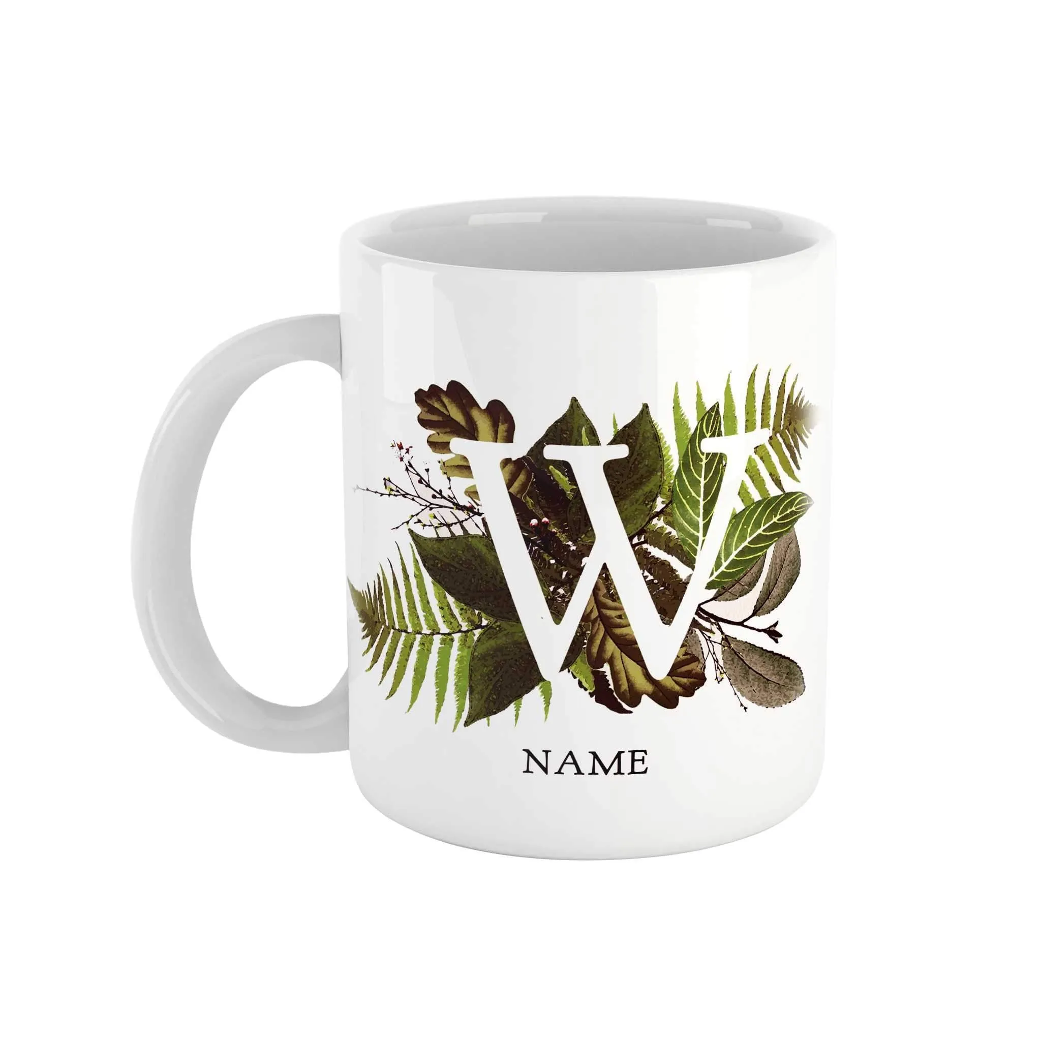 Botanical Monogram Ceramic Mug