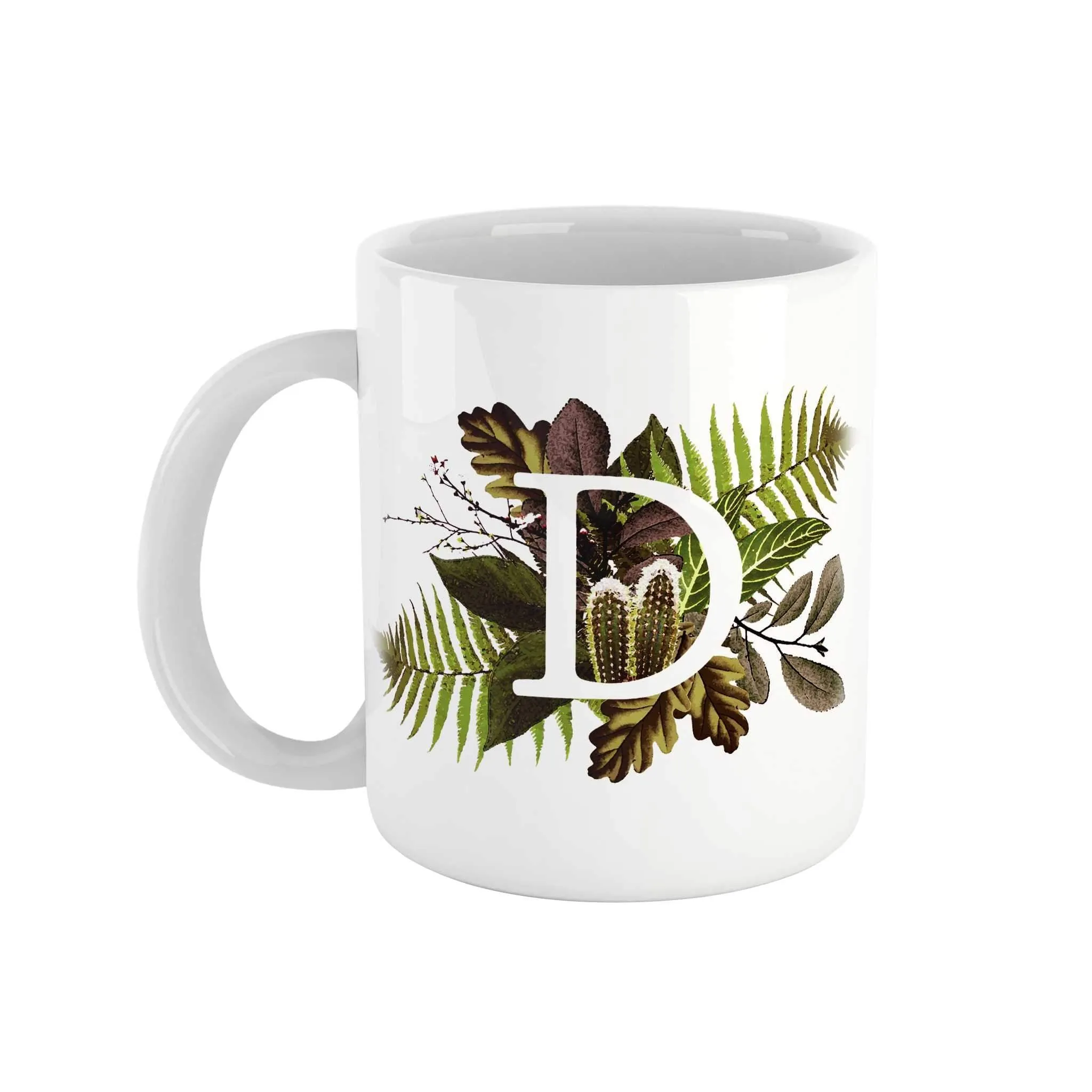 Botanical Monogram Ceramic Mug