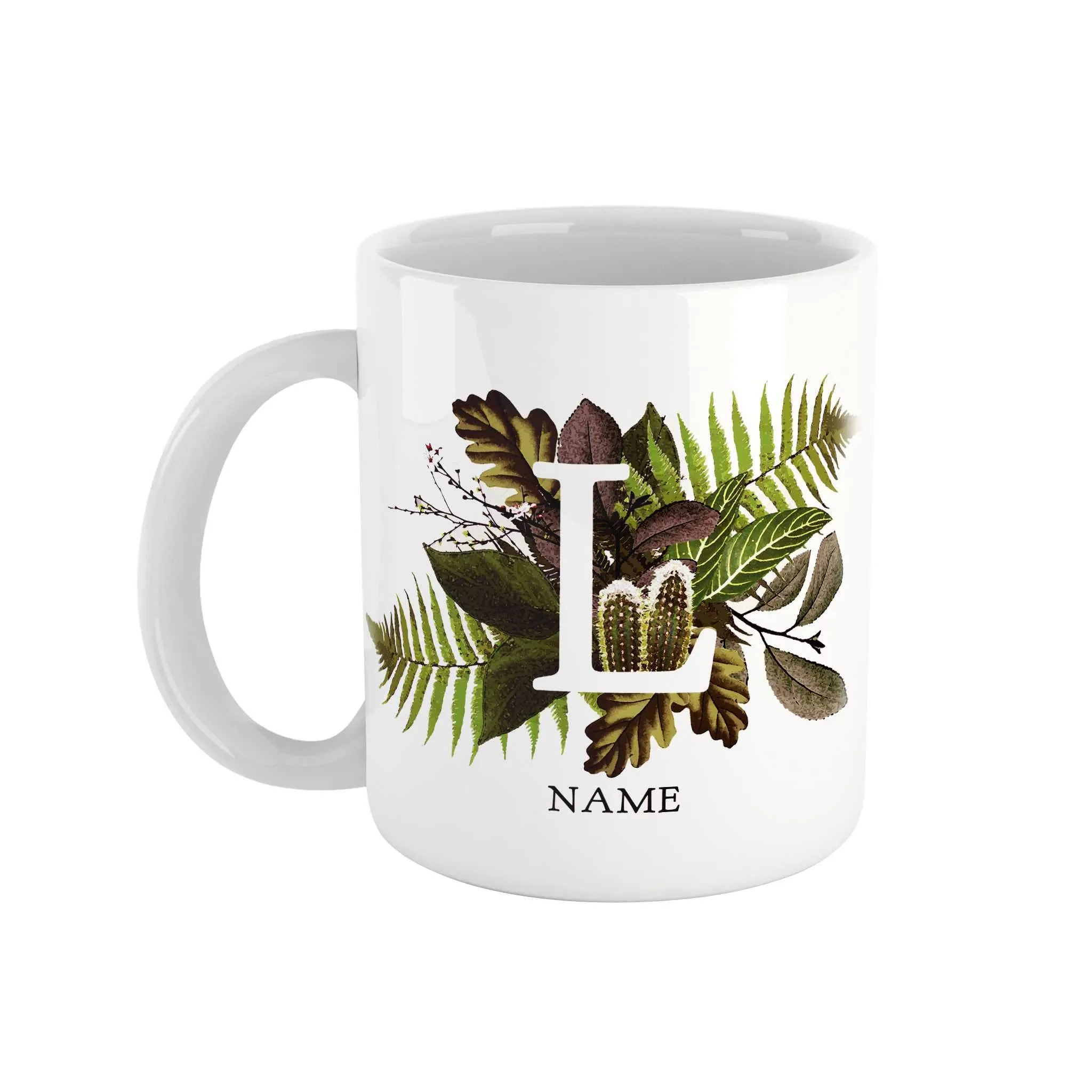 Botanical Monogram Ceramic Mug