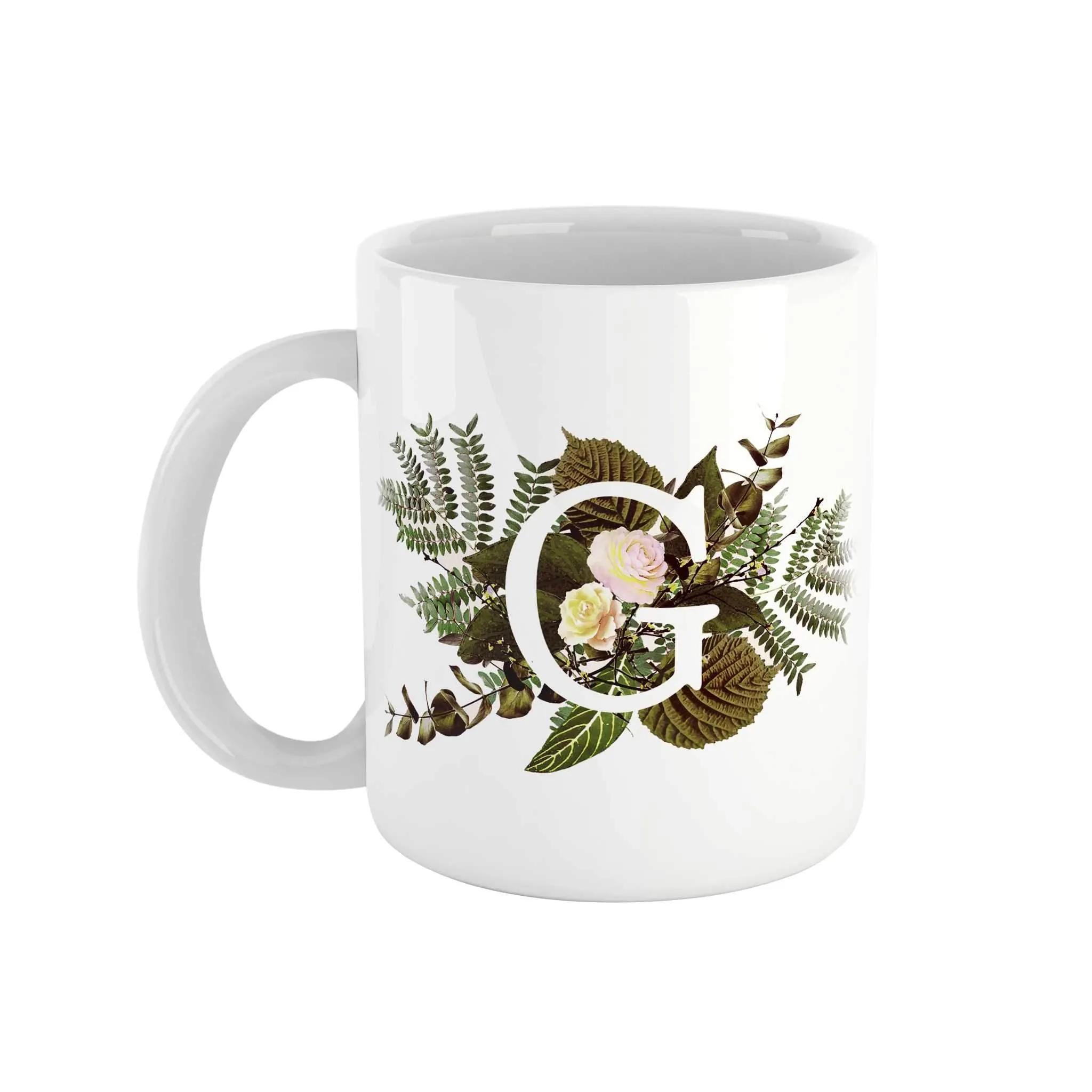 Botanical Monogram Ceramic Mug