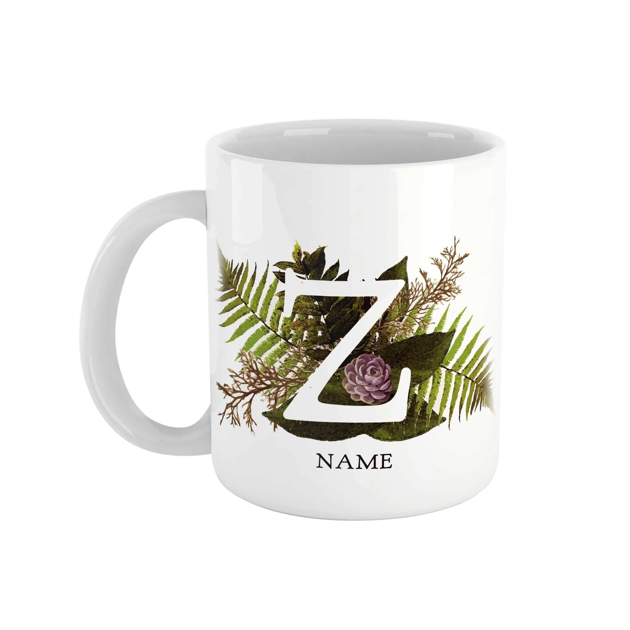 Botanical Monogram Ceramic Mug