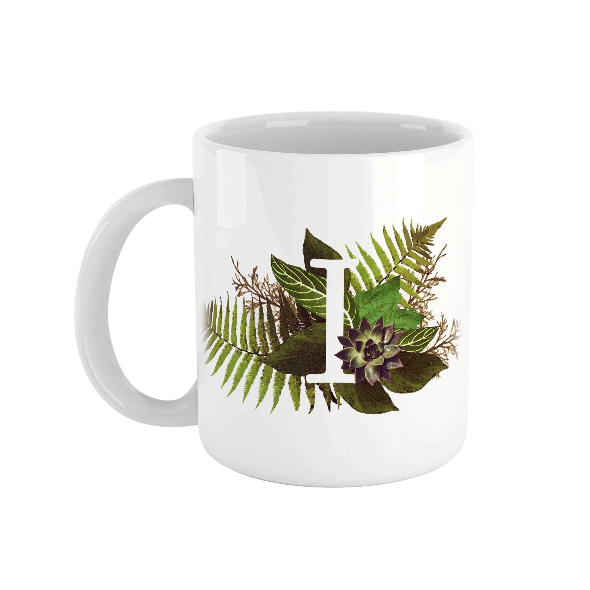 Botanical Monogram Ceramic Mug