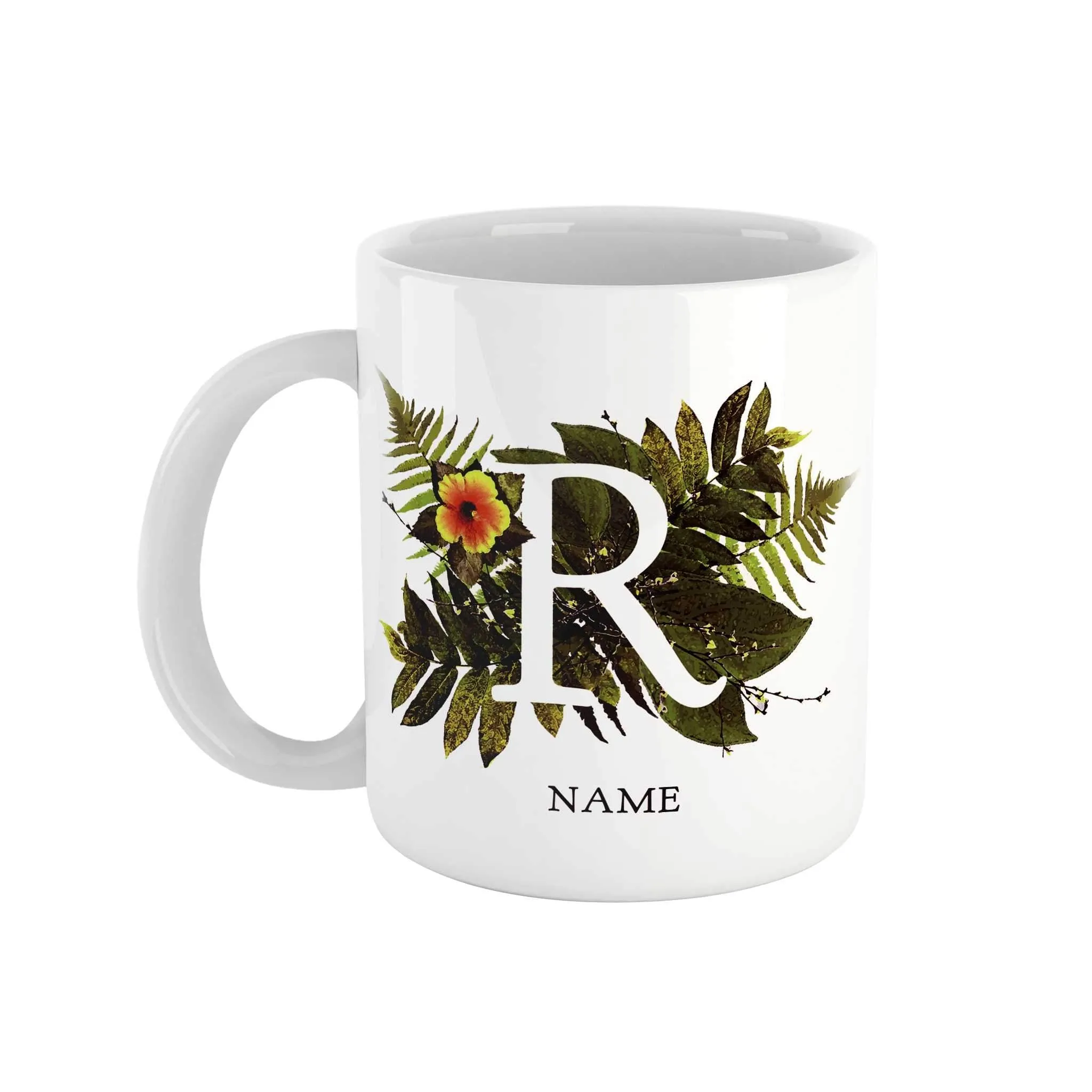 Botanical Monogram Ceramic Mug