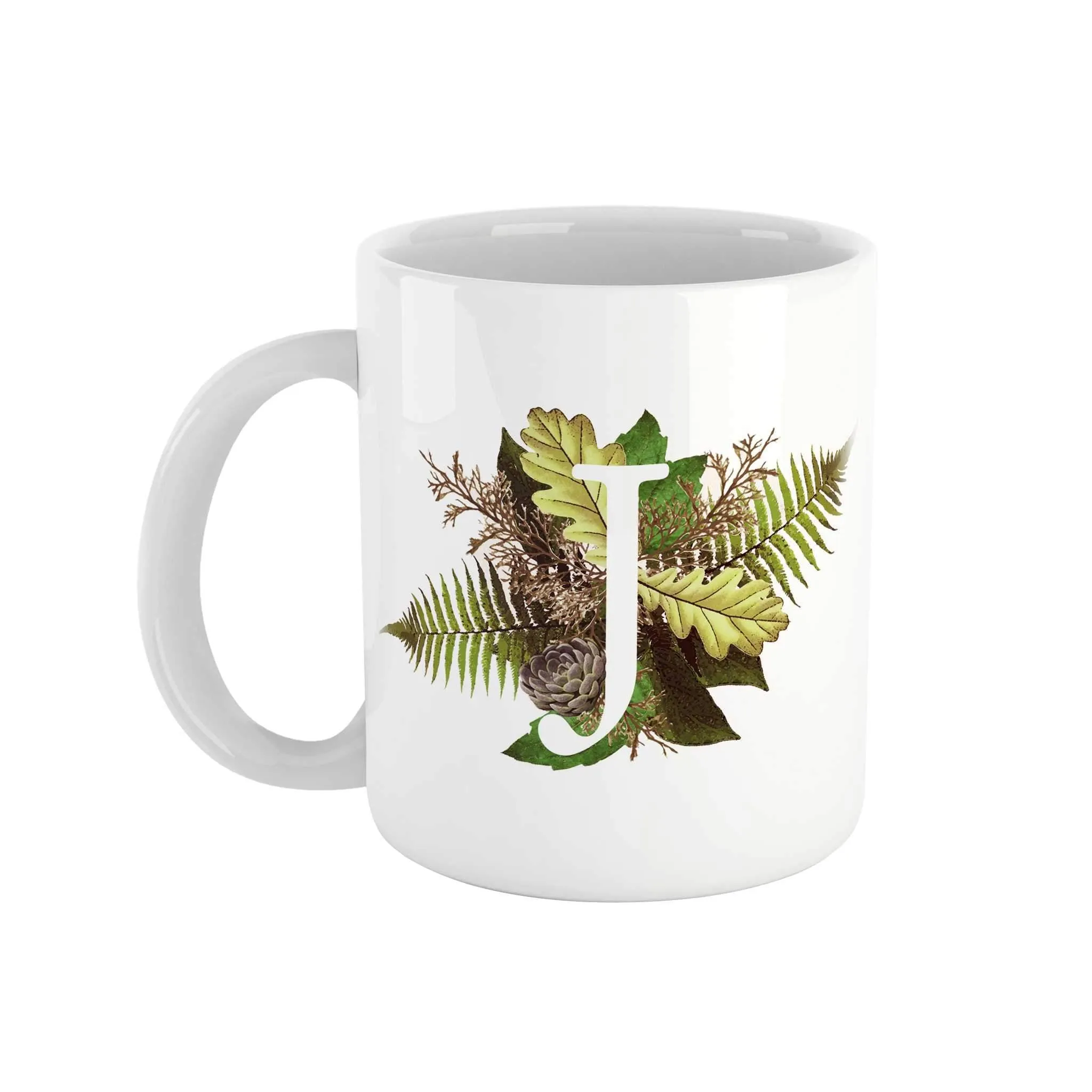 Botanical Monogram Ceramic Mug