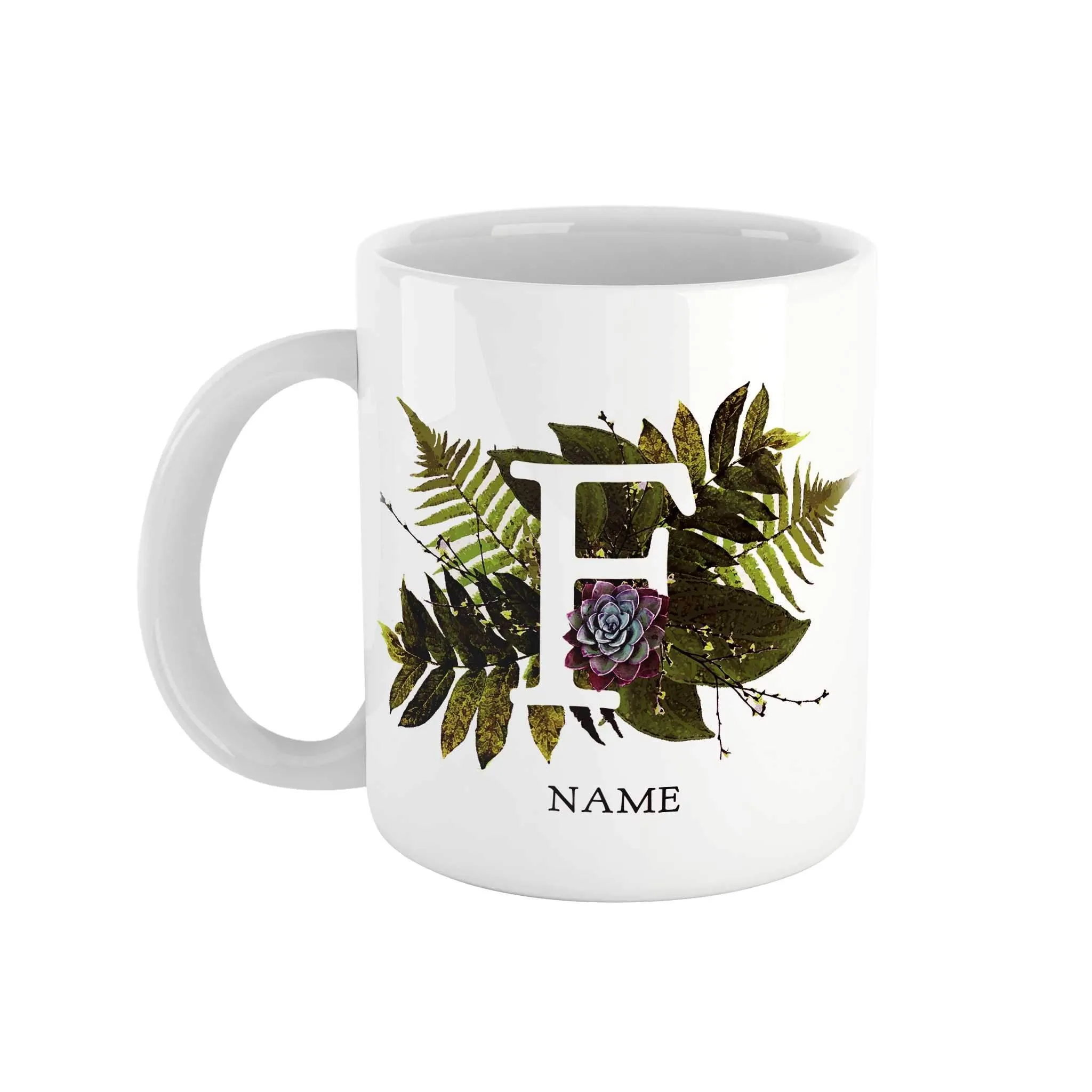 Botanical Monogram Ceramic Mug