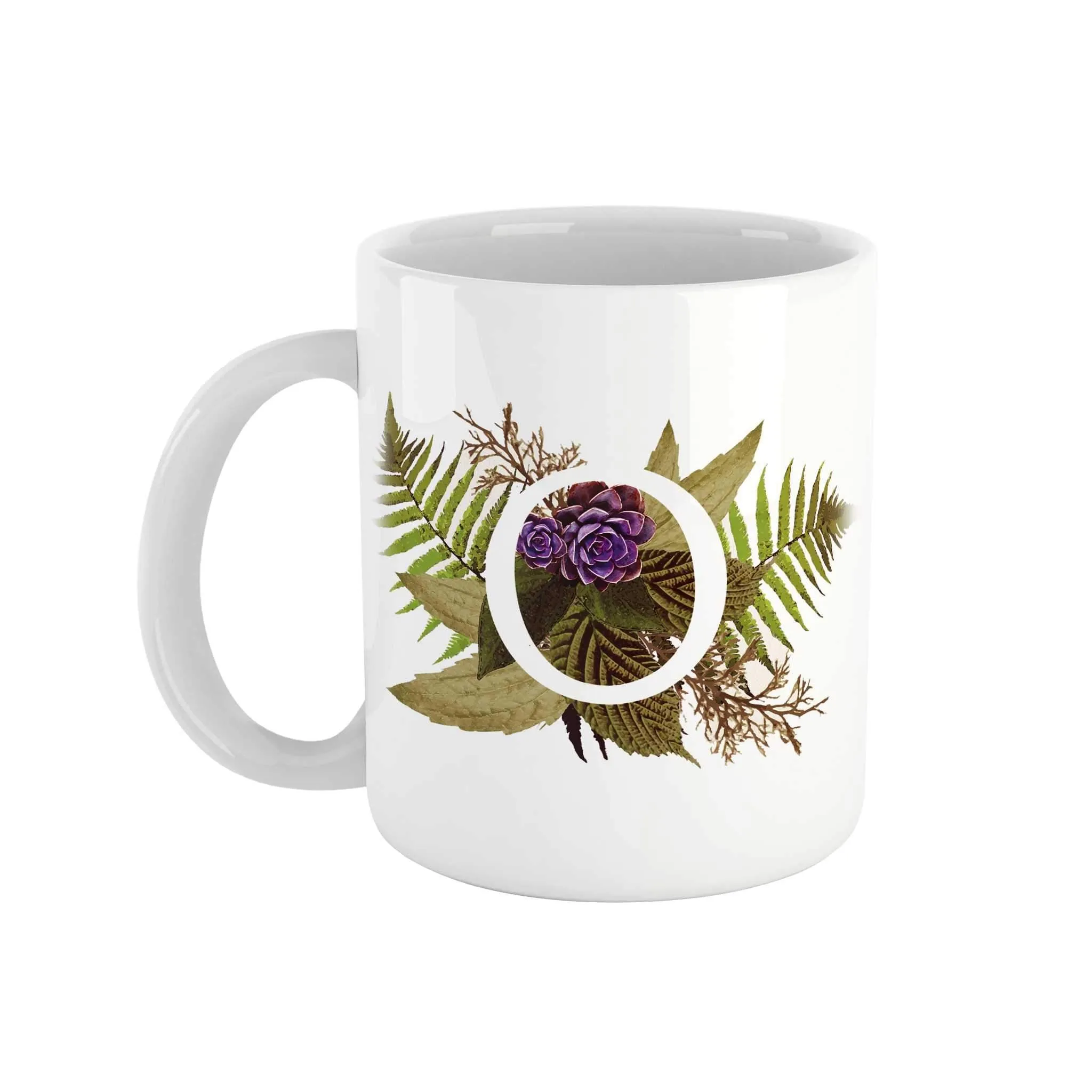 Botanical Monogram Ceramic Mug