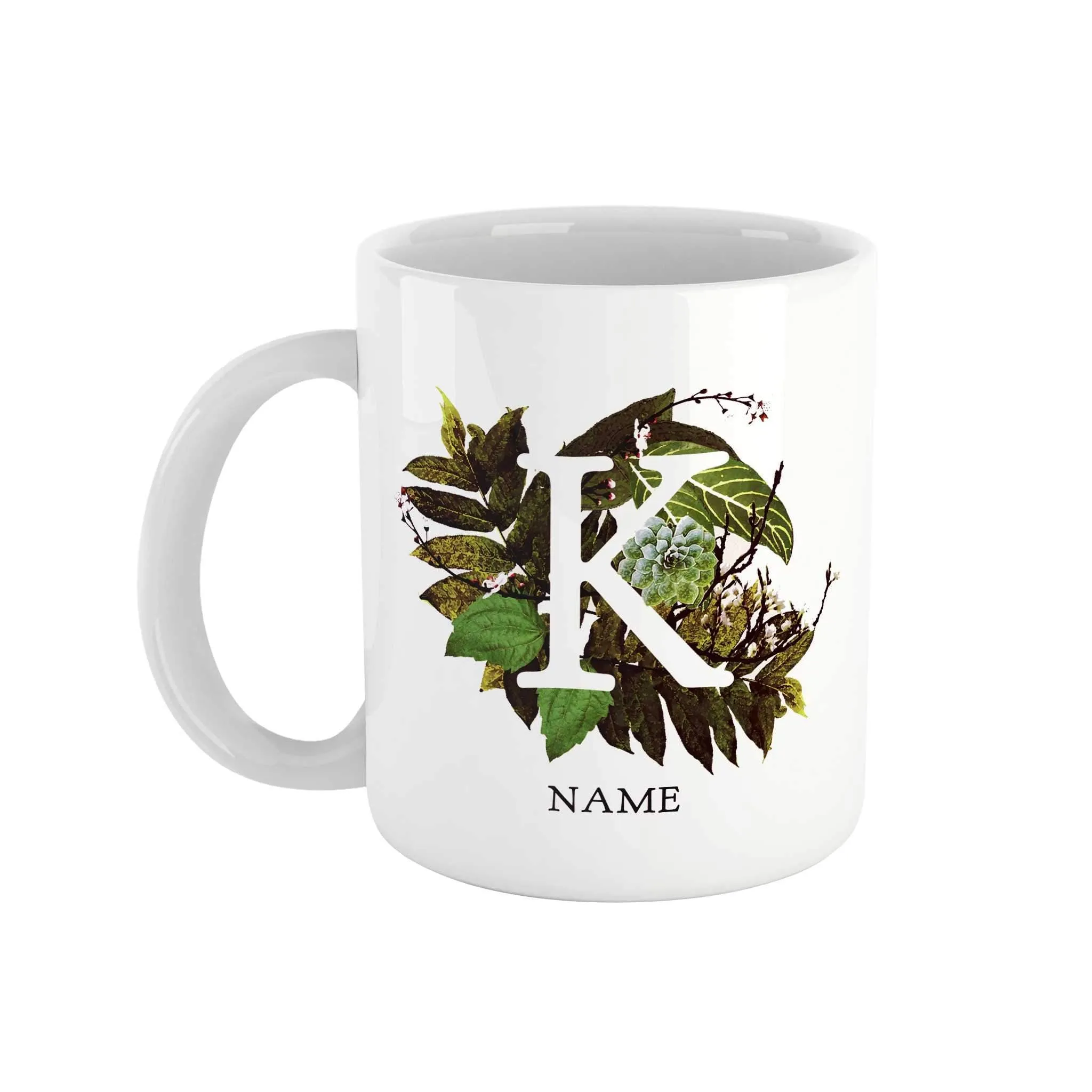 Botanical Monogram Ceramic Mug