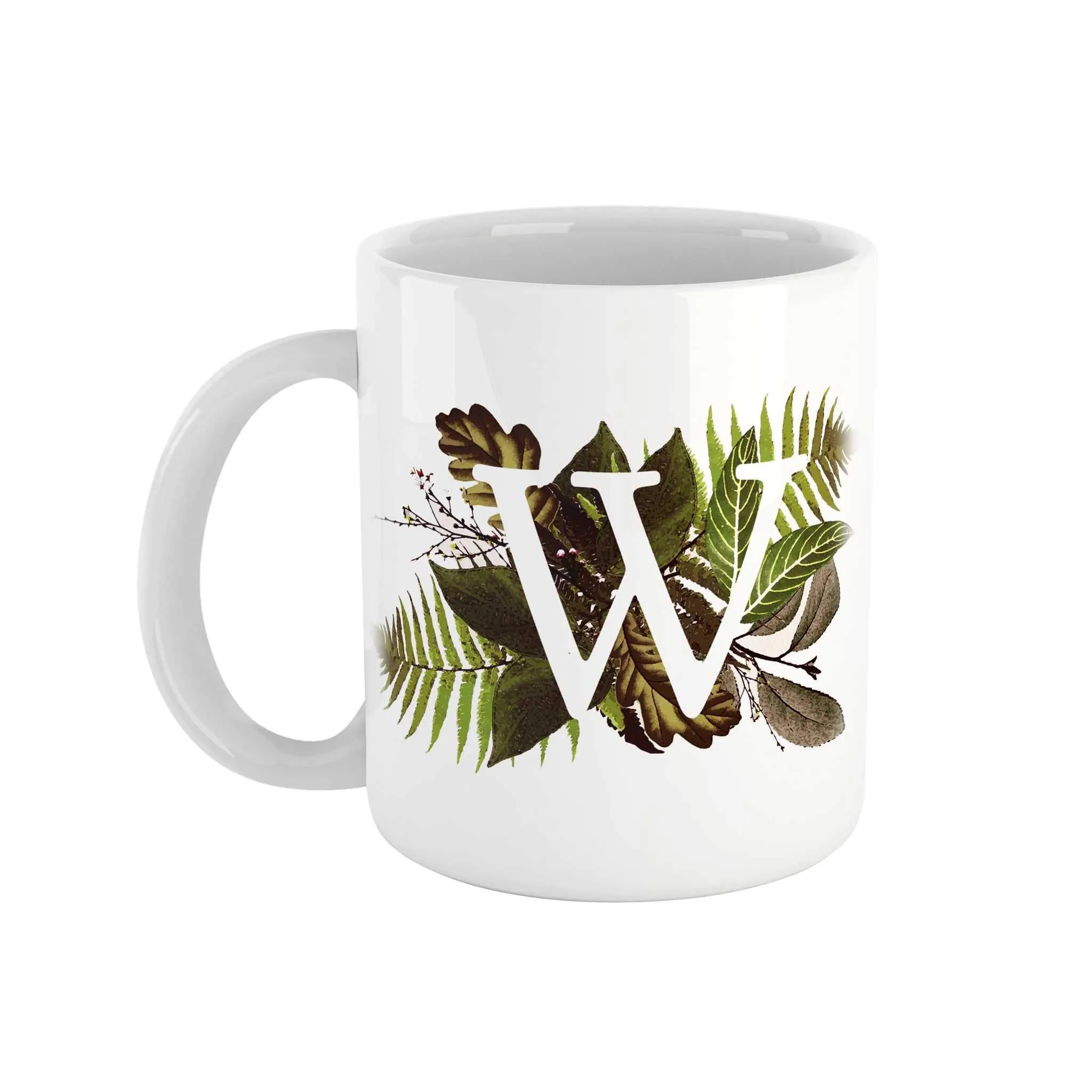 Botanical Monogram Ceramic Mug