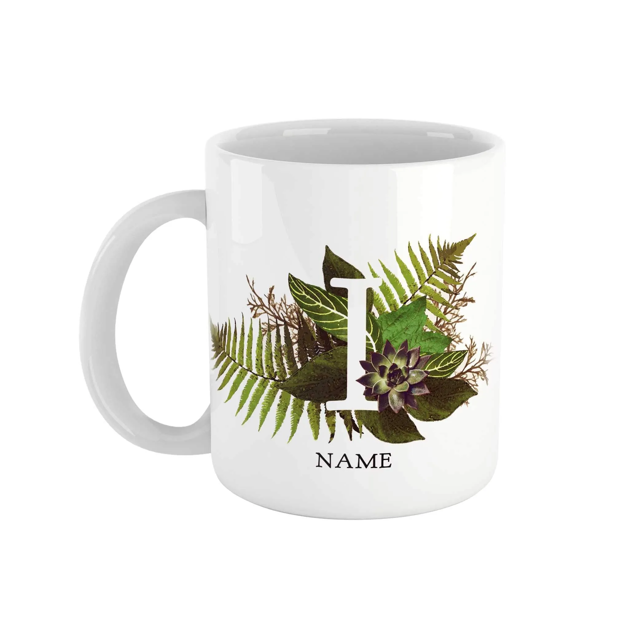 Botanical Monogram Ceramic Mug