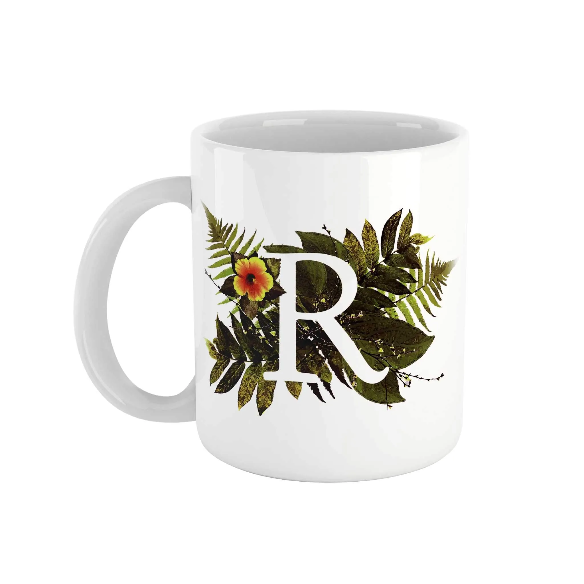 Botanical Monogram Ceramic Mug