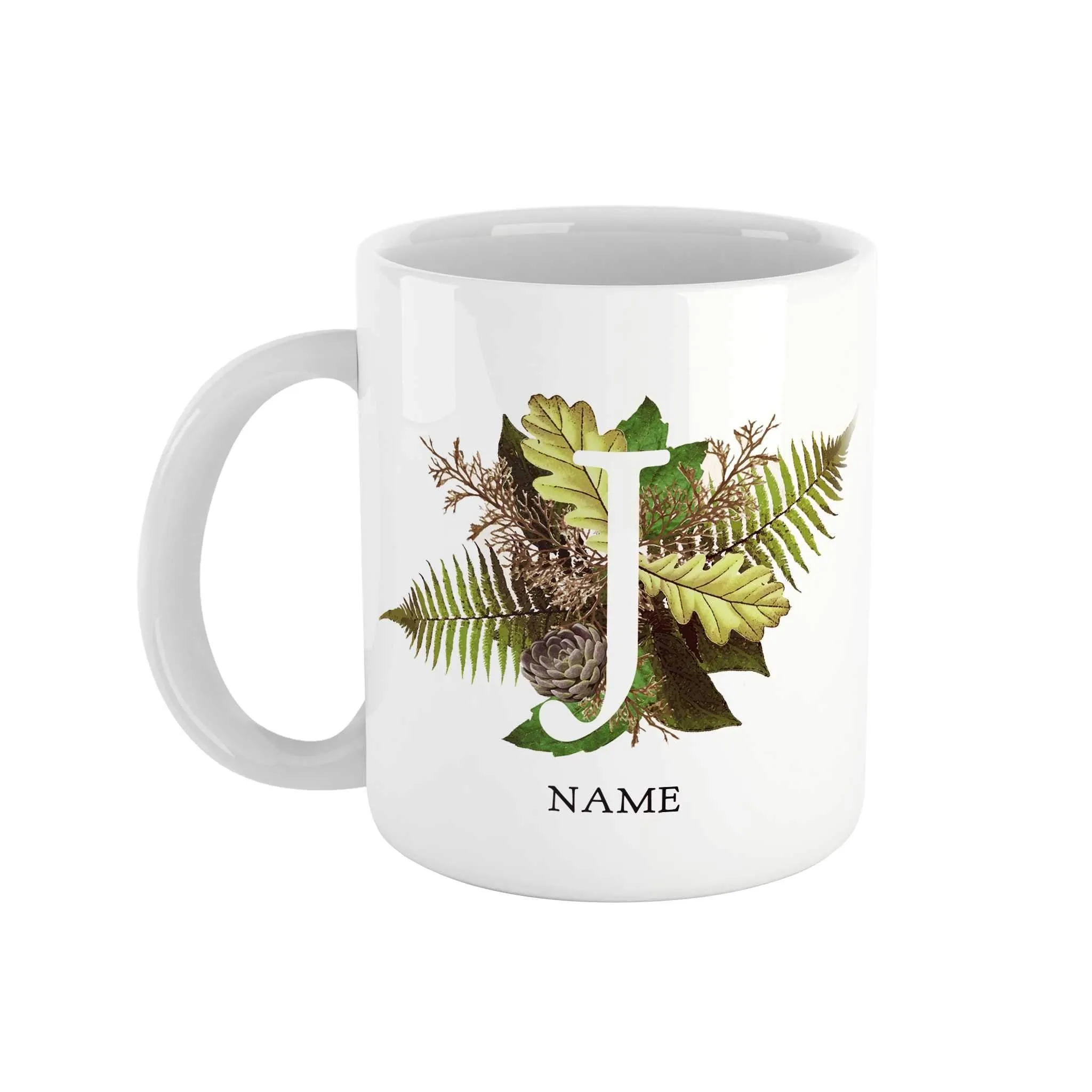 Botanical Monogram Ceramic Mug