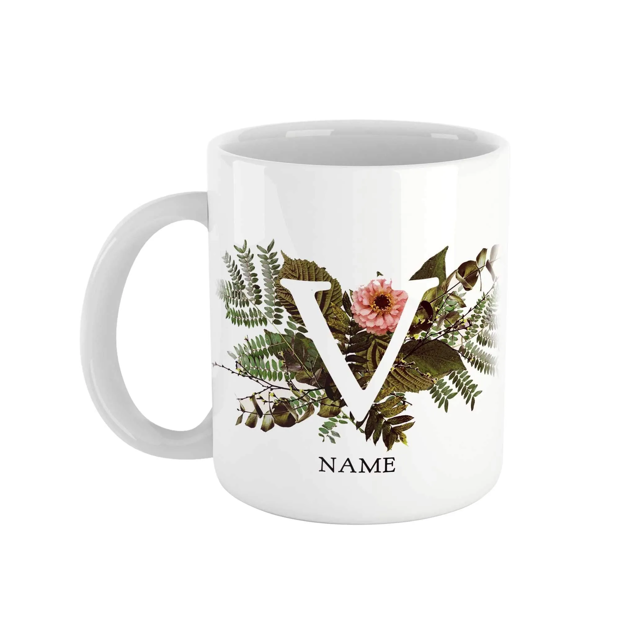 Botanical Monogram Ceramic Mug