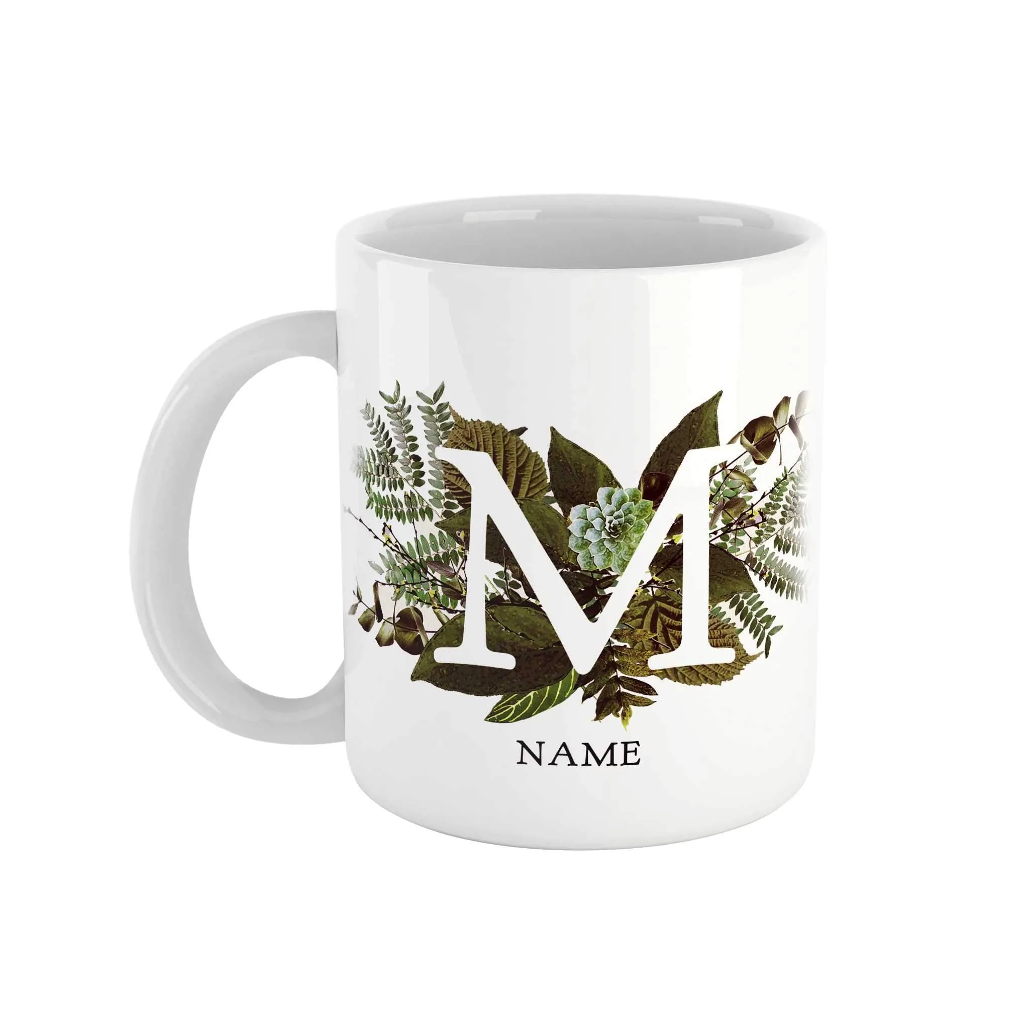 Botanical Monogram Ceramic Mug