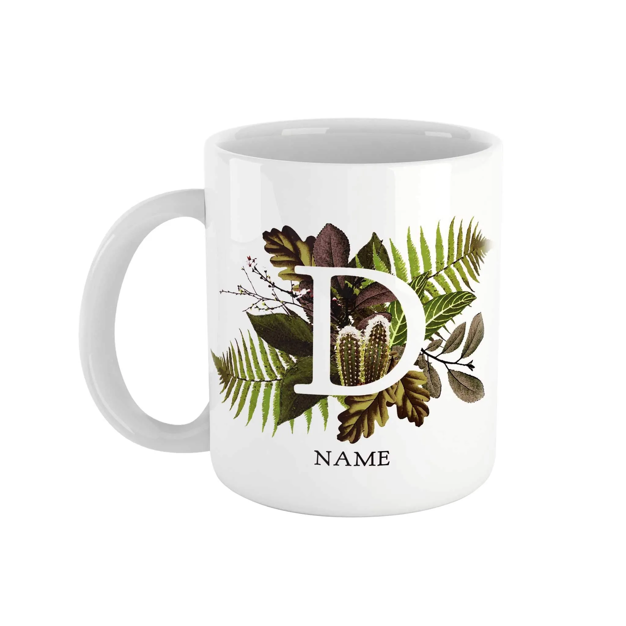 Botanical Monogram Ceramic Mug