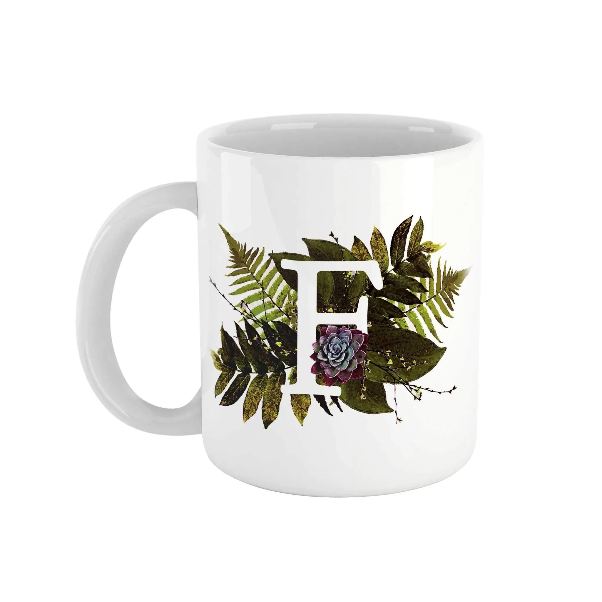 Botanical Monogram Ceramic Mug