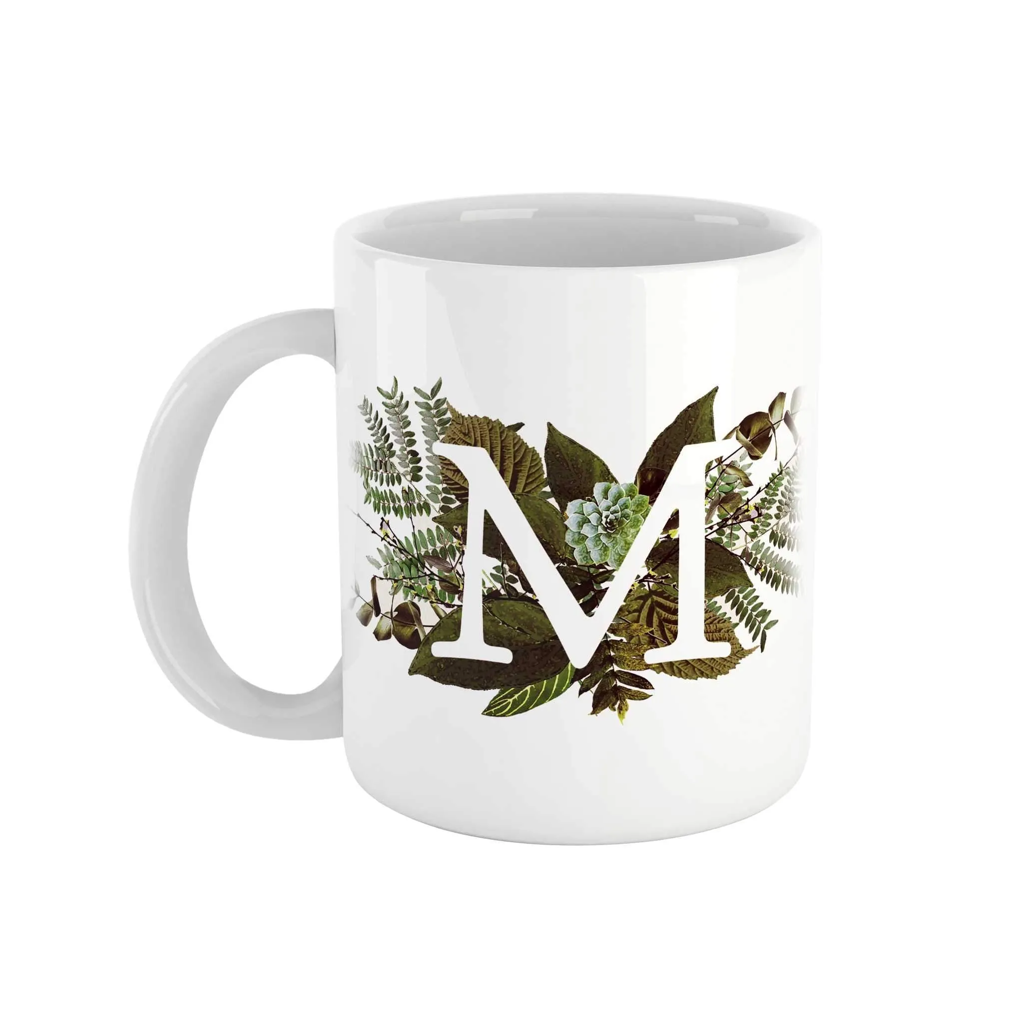 Botanical Monogram Ceramic Mug