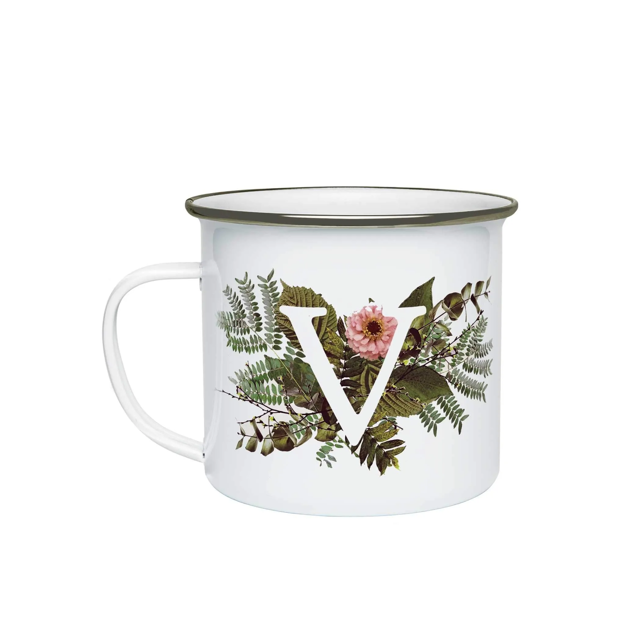 Botanical Monogram Enamel Mug