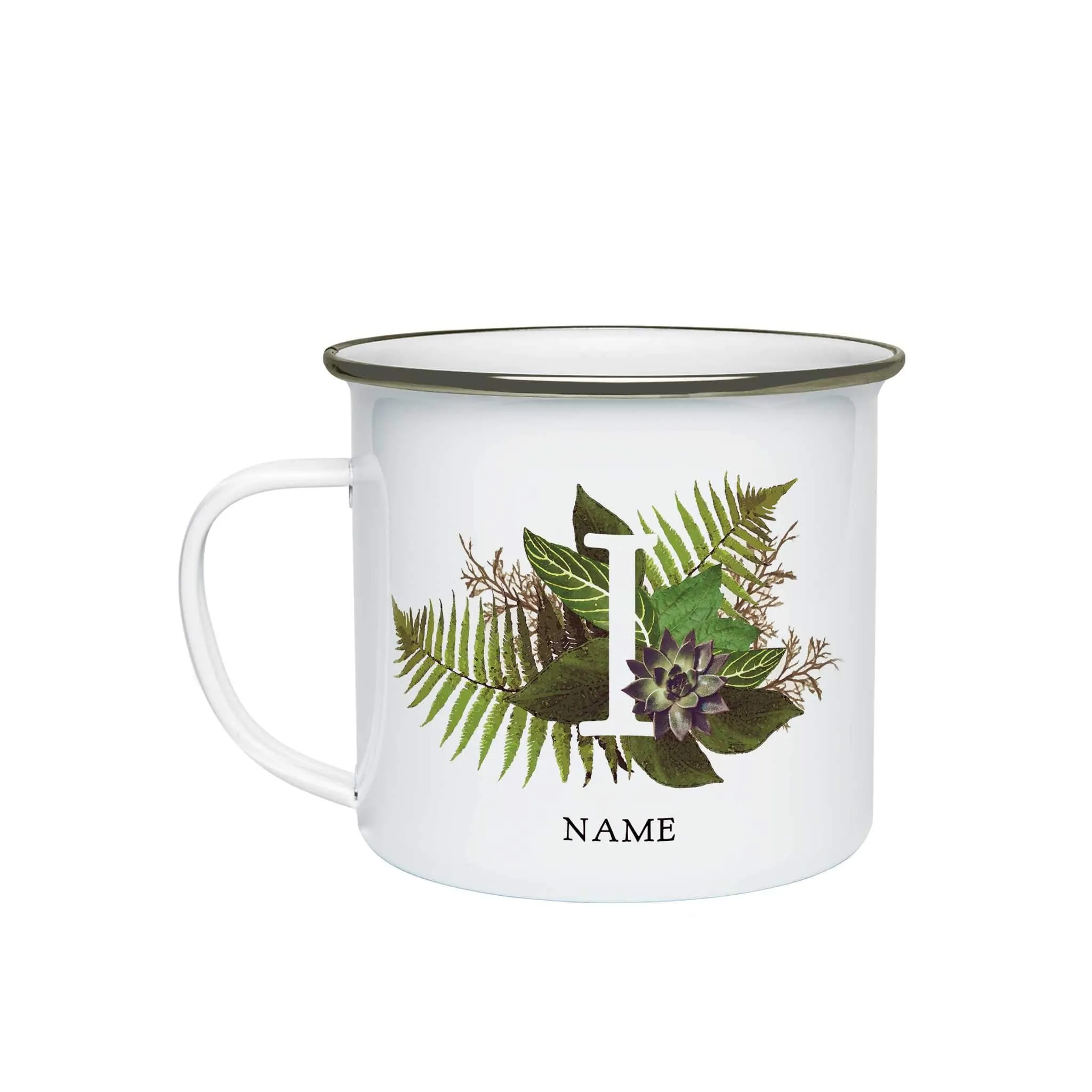 Botanical Monogram Enamel Mug