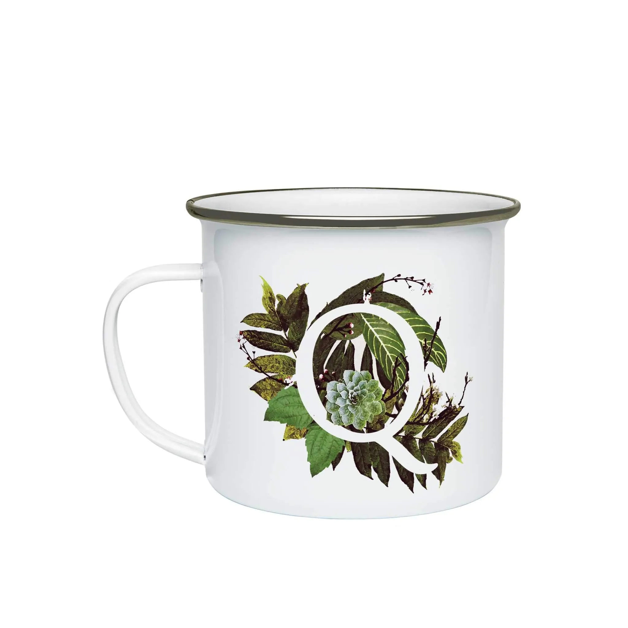 Botanical Monogram Enamel Mug