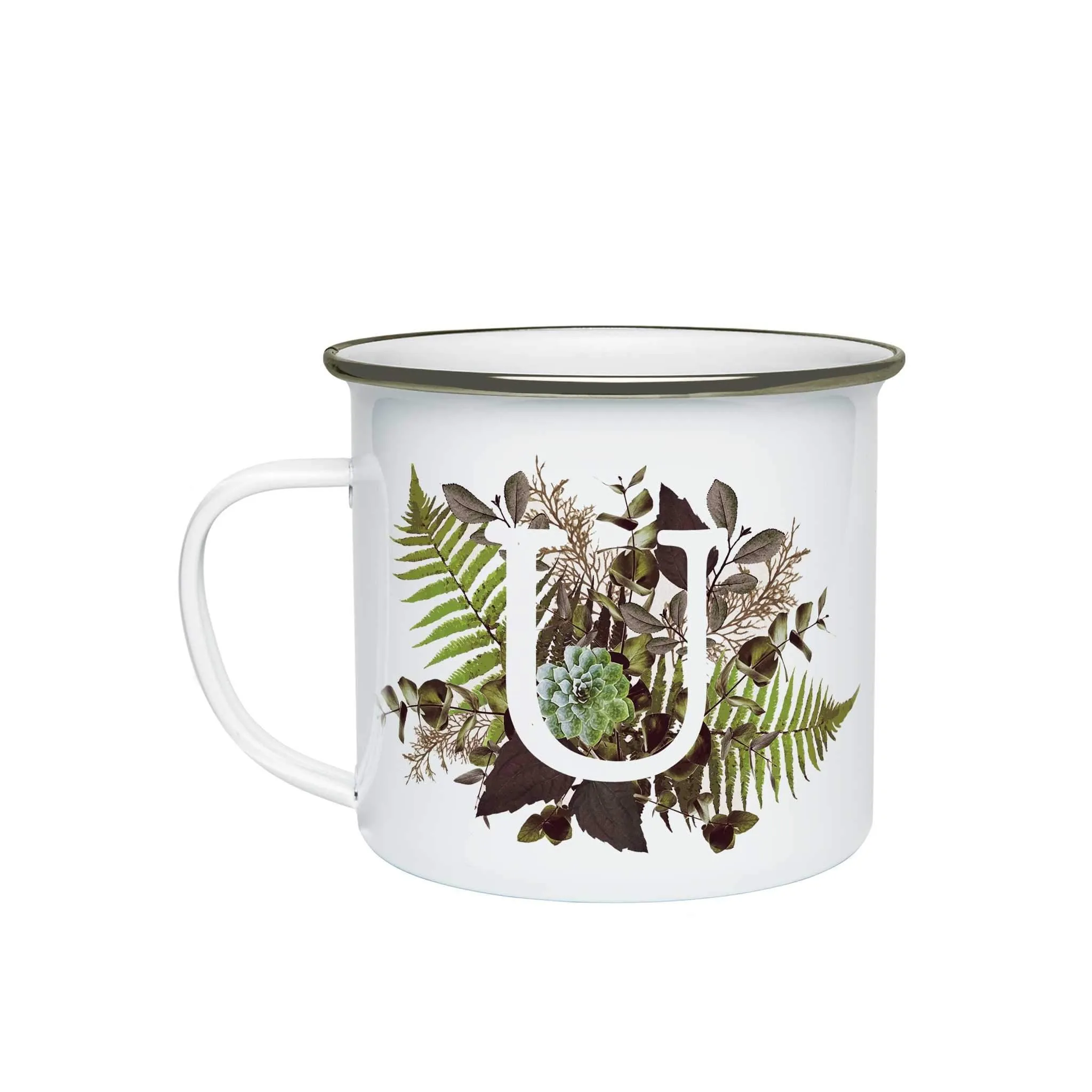 Botanical Monogram Enamel Mug