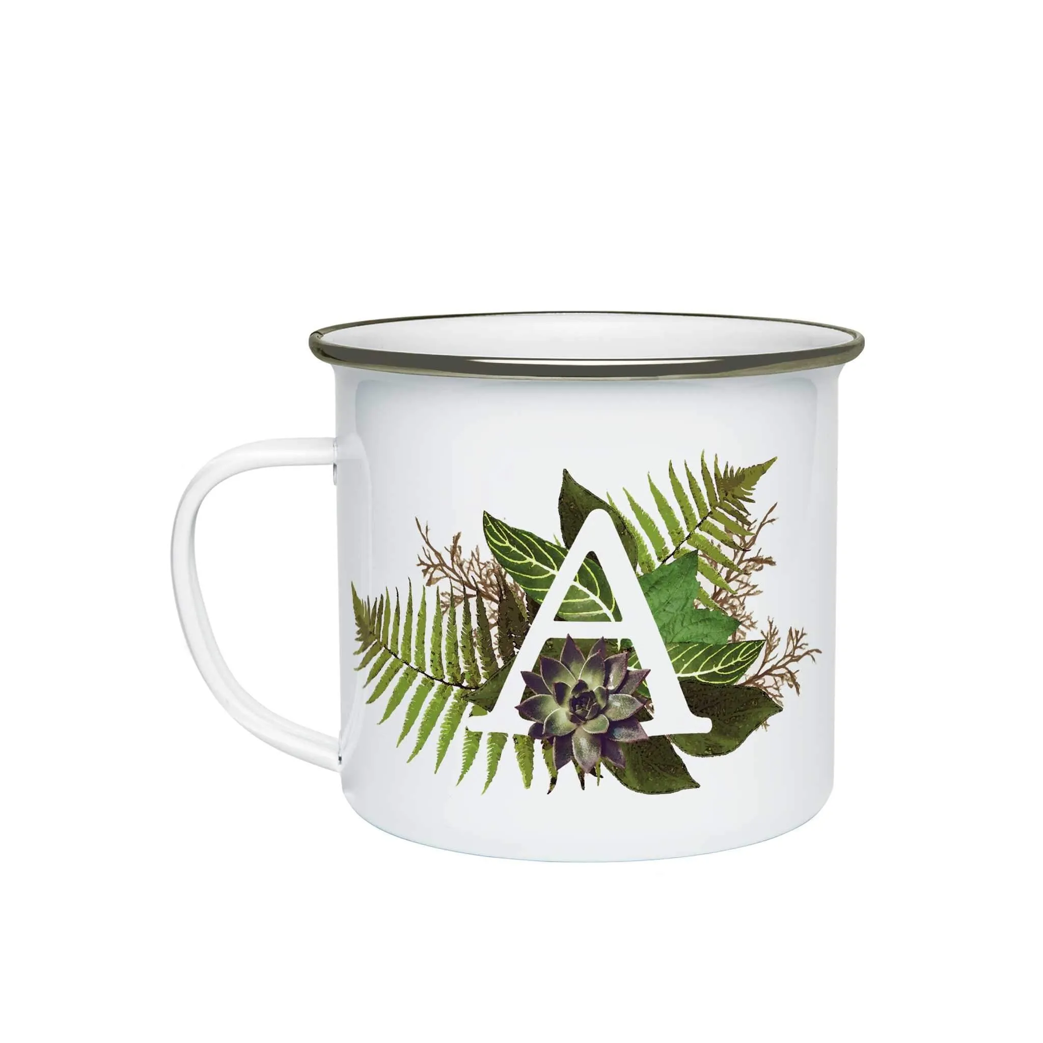 Botanical Monogram Enamel Mug