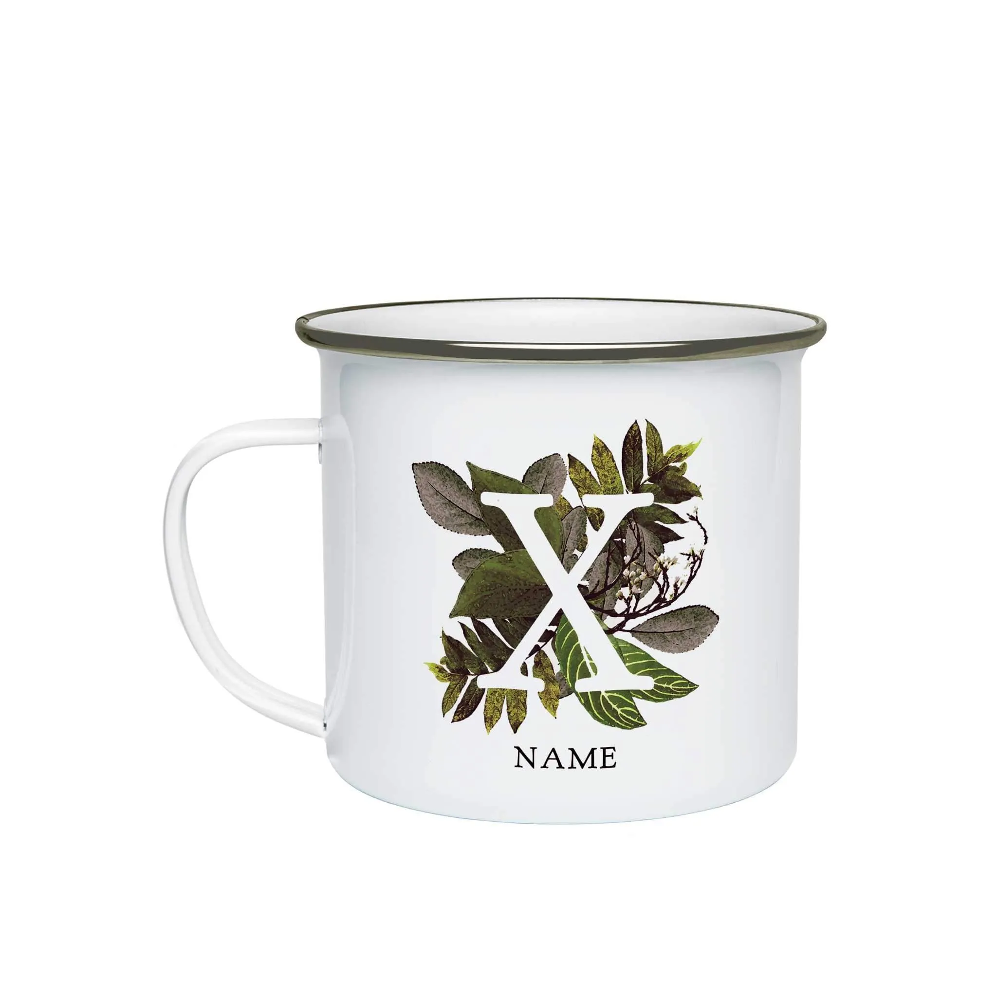 Botanical Monogram Enamel Mug