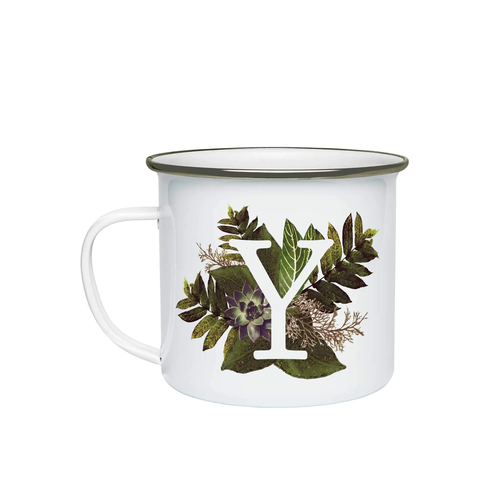 Botanical Monogram Enamel Mug