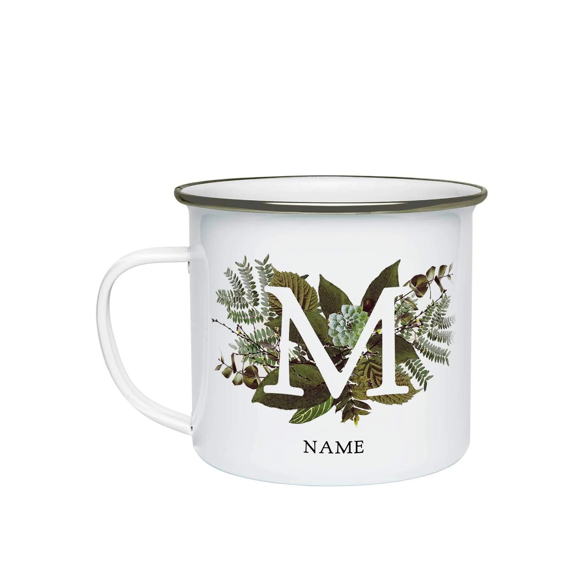 Botanical Monogram Enamel Mug