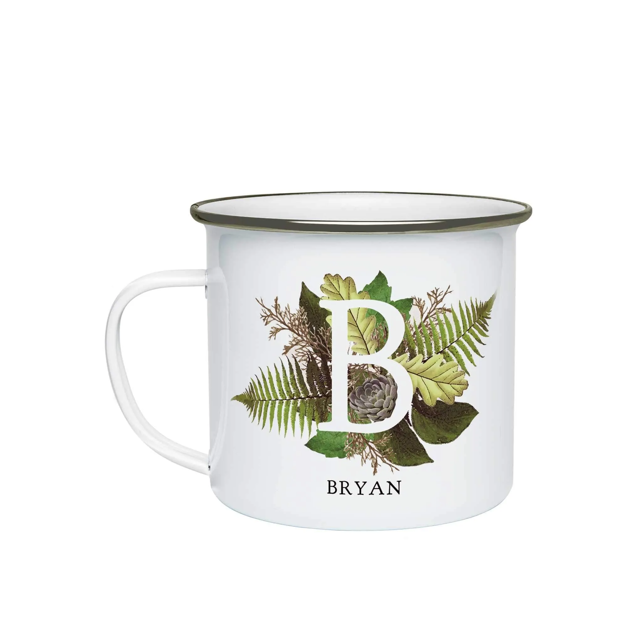 Botanical Monogram Enamel Mug