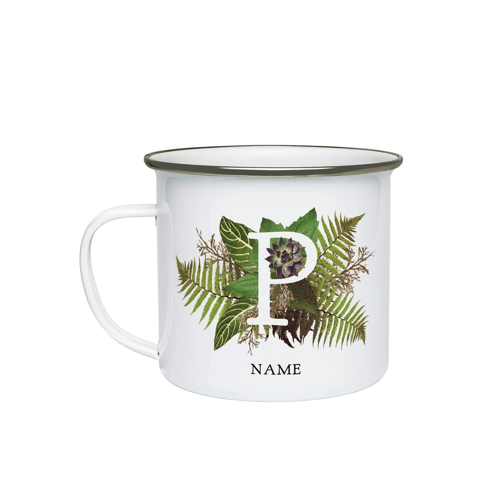 Botanical Monogram Enamel Mug