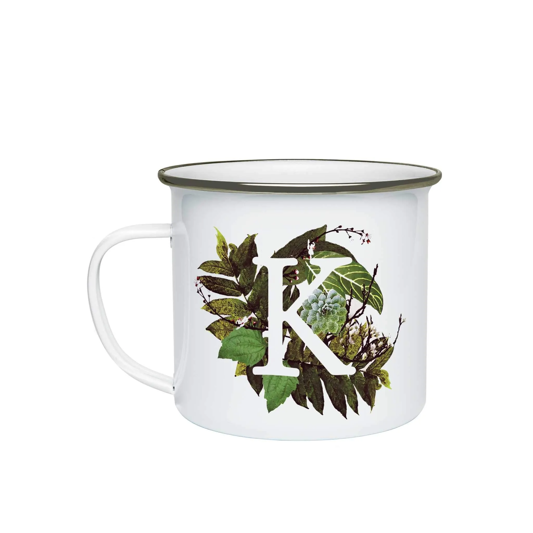 Botanical Monogram Enamel Mug