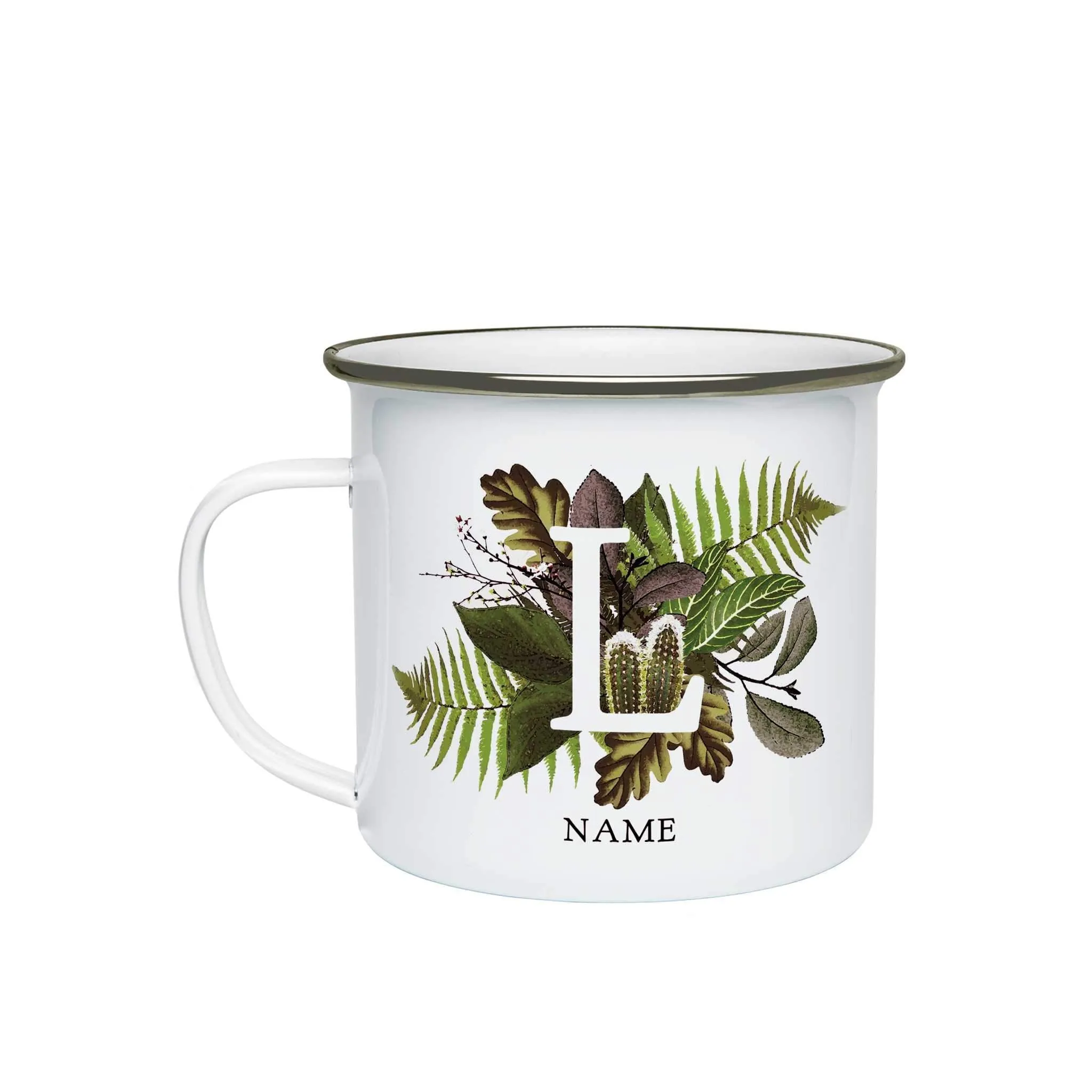 Botanical Monogram Enamel Mug