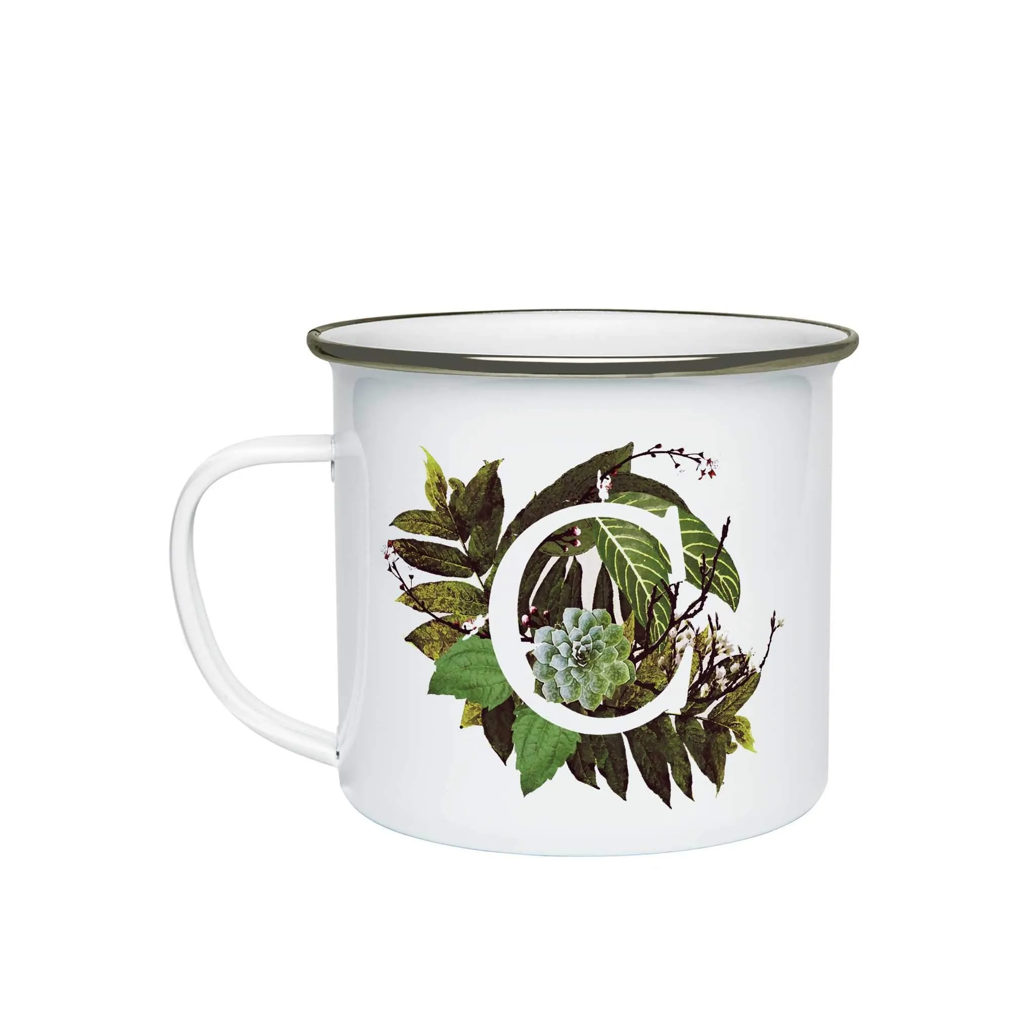 Botanical Monogram Enamel Mug