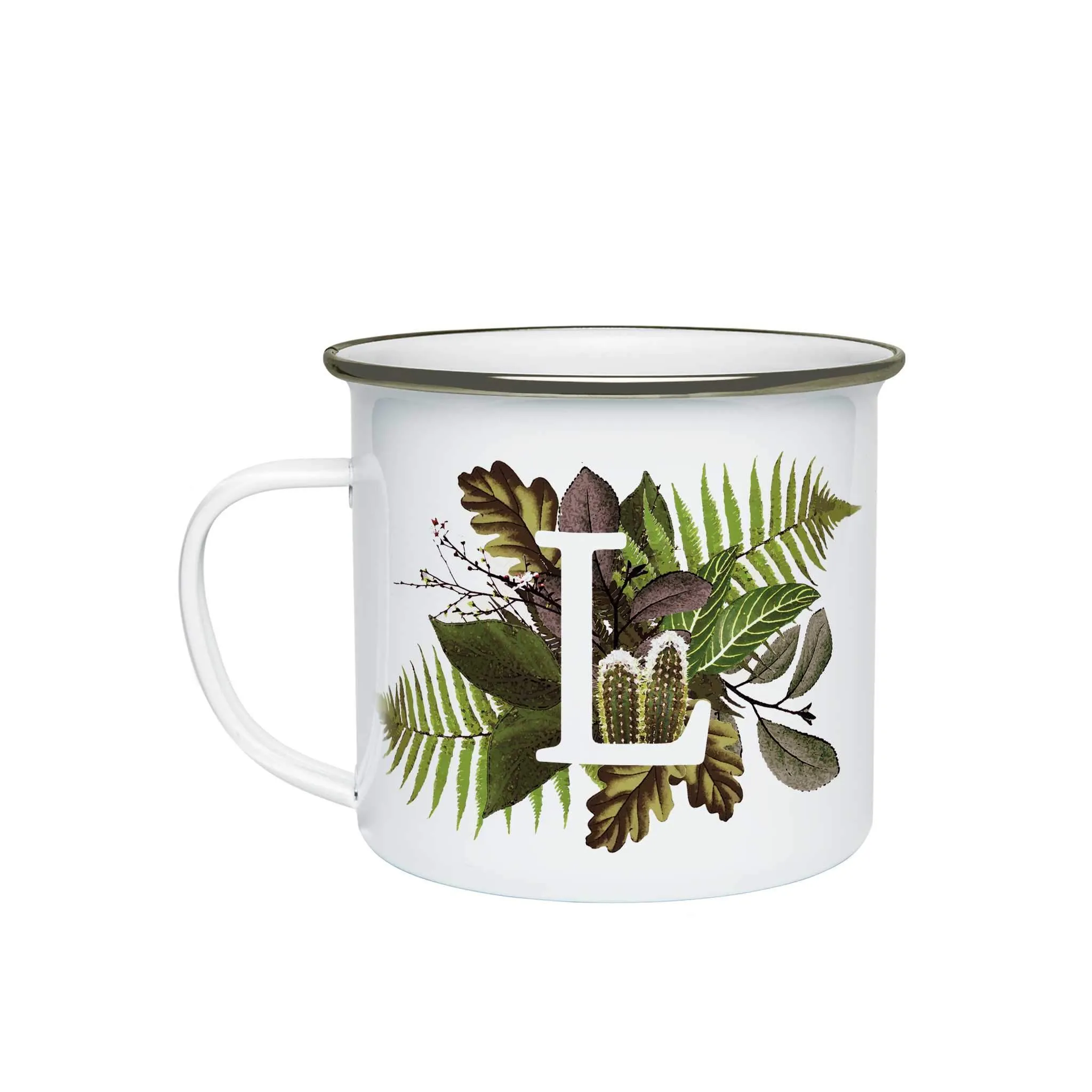 Botanical Monogram Enamel Mug