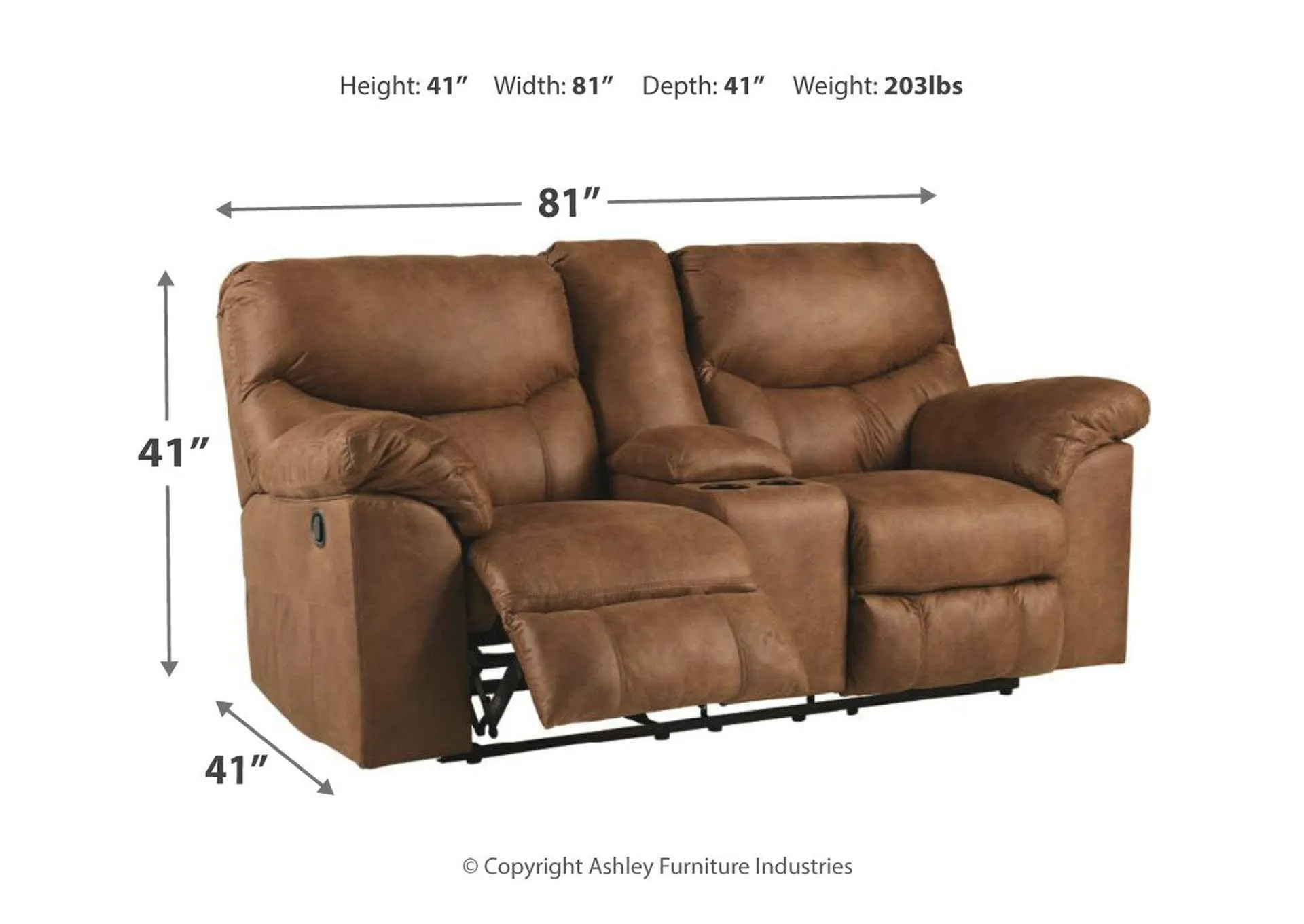 Boxberg Reclining Loveseat With Console