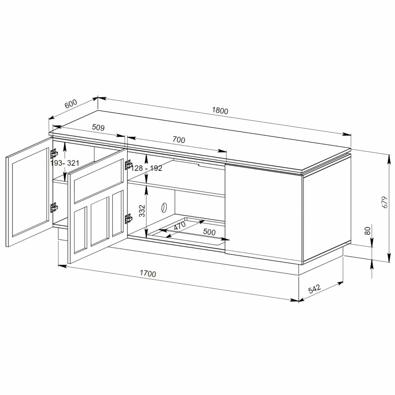 BROADWAY1800BLK Entertainment Unit by Tauris™