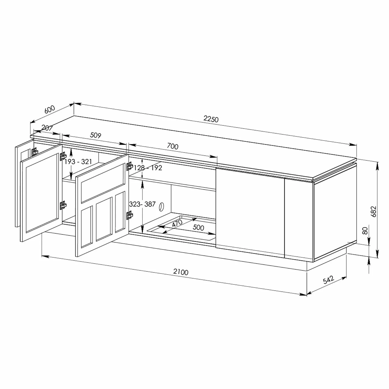 BROADWAY2250BLK Entertainment Unit by Tauris™