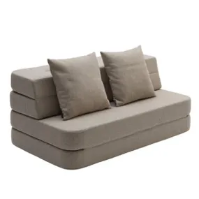 by KlipKlap KK 3 Fold Sofa 36x120x70cm - Beige W. Sand