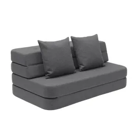 by KlipKlap KK 3 Fold Sofa 36x120x70cm - Blue Grey W. Grey