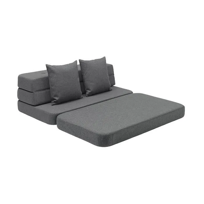 by KlipKlap KK 3 Fold Sofa 36x120x70cm - Blue Grey W. Grey