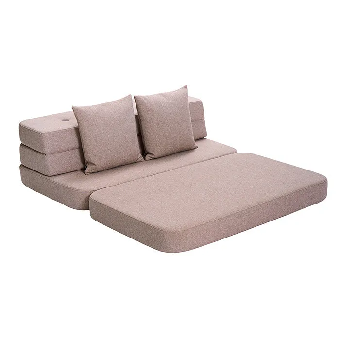 by KlipKlap KK 3 Fold Sofa 36x120x70cm - Soft Rose W. Rose