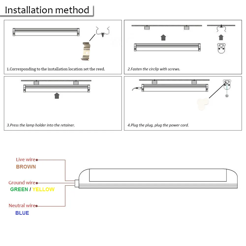 (CASE OF 25) Linkable LED T8 4ft 36w 5,472 Lumen CLEAR LENS (NO RF) V-Series w/Mounting Hardware