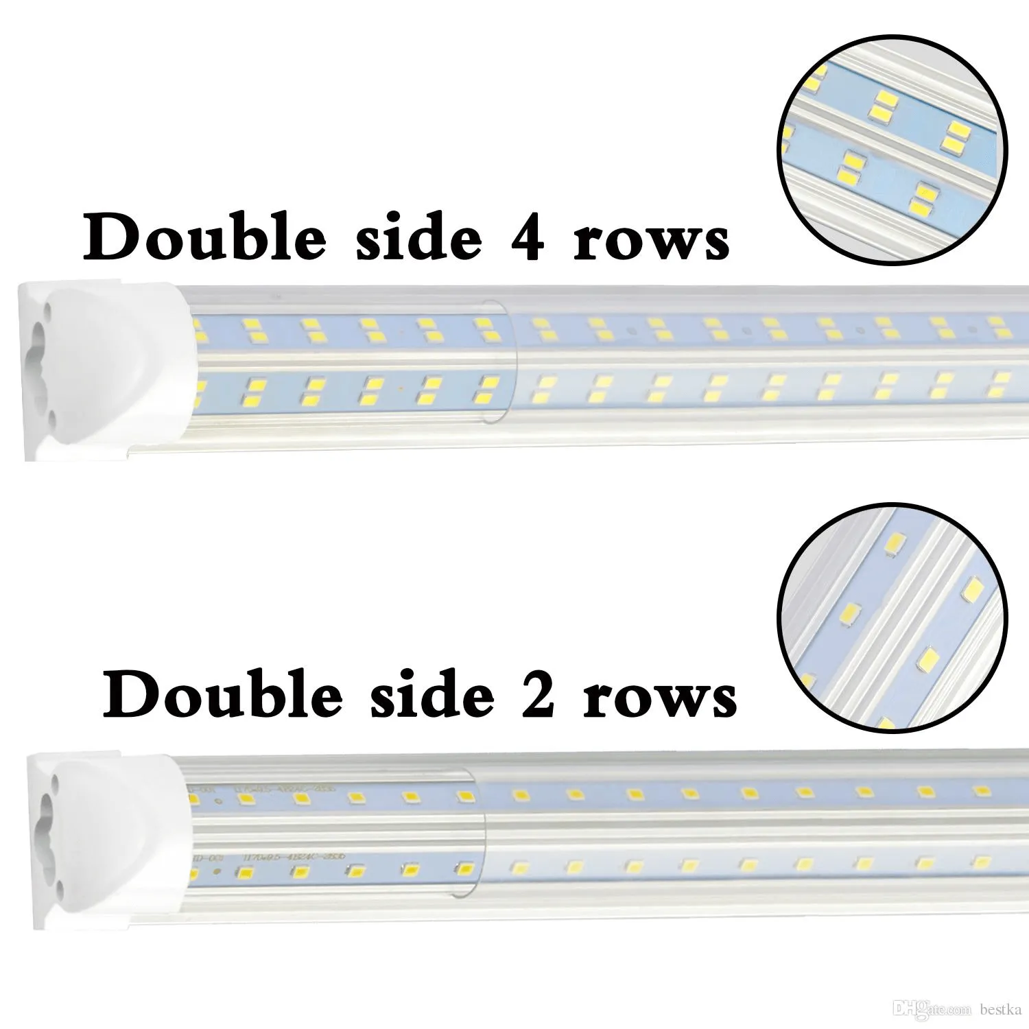 (CASE OF 25 SALE) Linkable LED T8 4ft 72w 10,944 Lumen Clear Lens (NO RF) Quad-Row V-Series w/Hardware