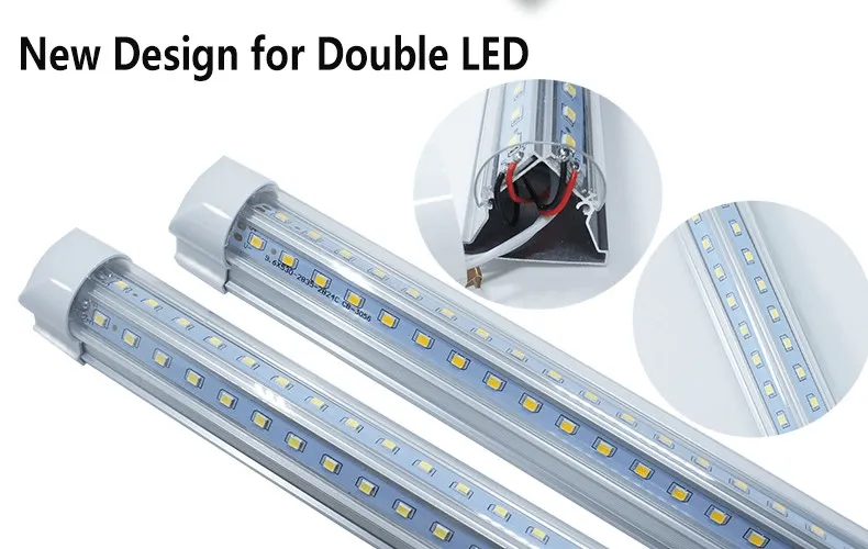 CASE QUANTITY SALE! (25 UNITS) Linkable LED T8 8ft 72w 10,944 Lumen Clear Lens (NO RF) V-Series w/Mounting Hardware