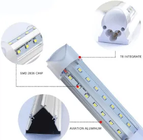 CASE QUANTITY SALE! (25 UNITS) Linkable LED T8 8ft 72w 10,944 Lumen Clear Lens (NO RF) V-Series w/Mounting Hardware