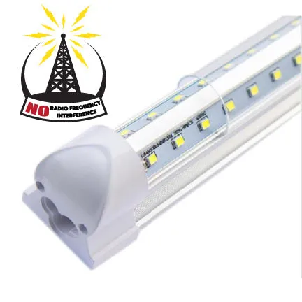 CASE QUANTITY SALE! (25 UNITS) Linkable LED T8 8ft 72w 10,944 Lumen Clear Lens (NO RF) V-Series w/Mounting Hardware