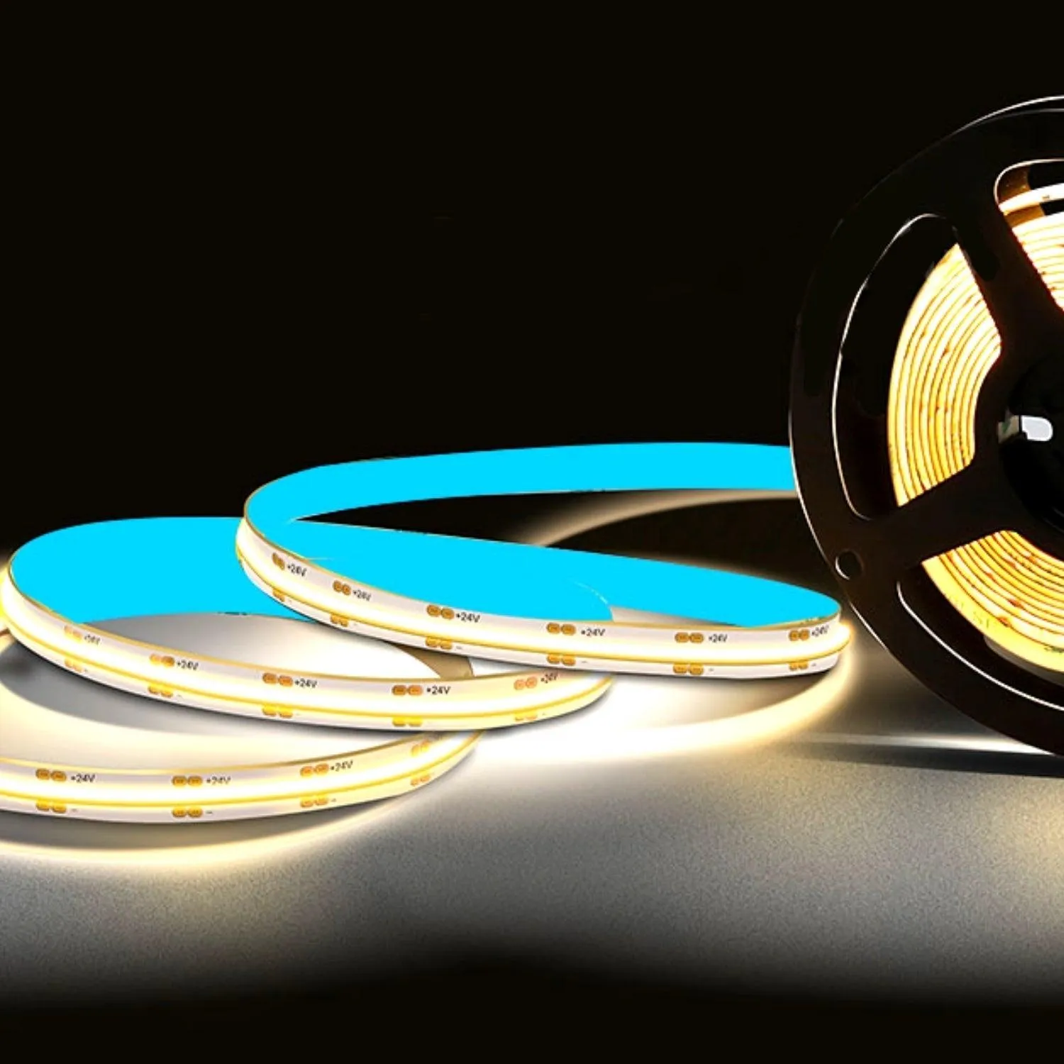 CCT Seamless COB LED Strip 24V 780 LEDs/m IP20 Waterproof WW CW 10 Metre Kit