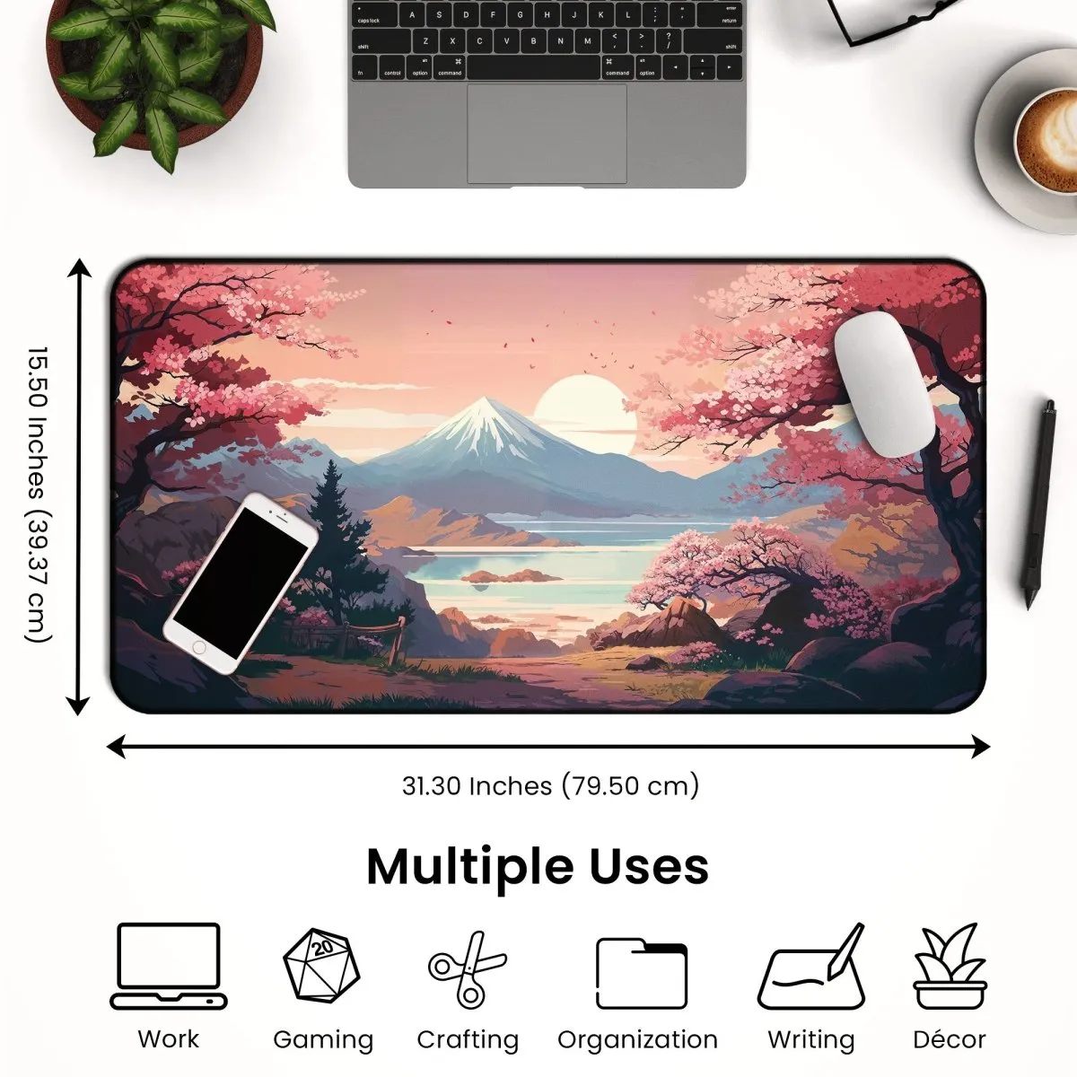 Cherry Blossom Anime Desk Mat | Sakura Desk Pad for Aesthetic Desks